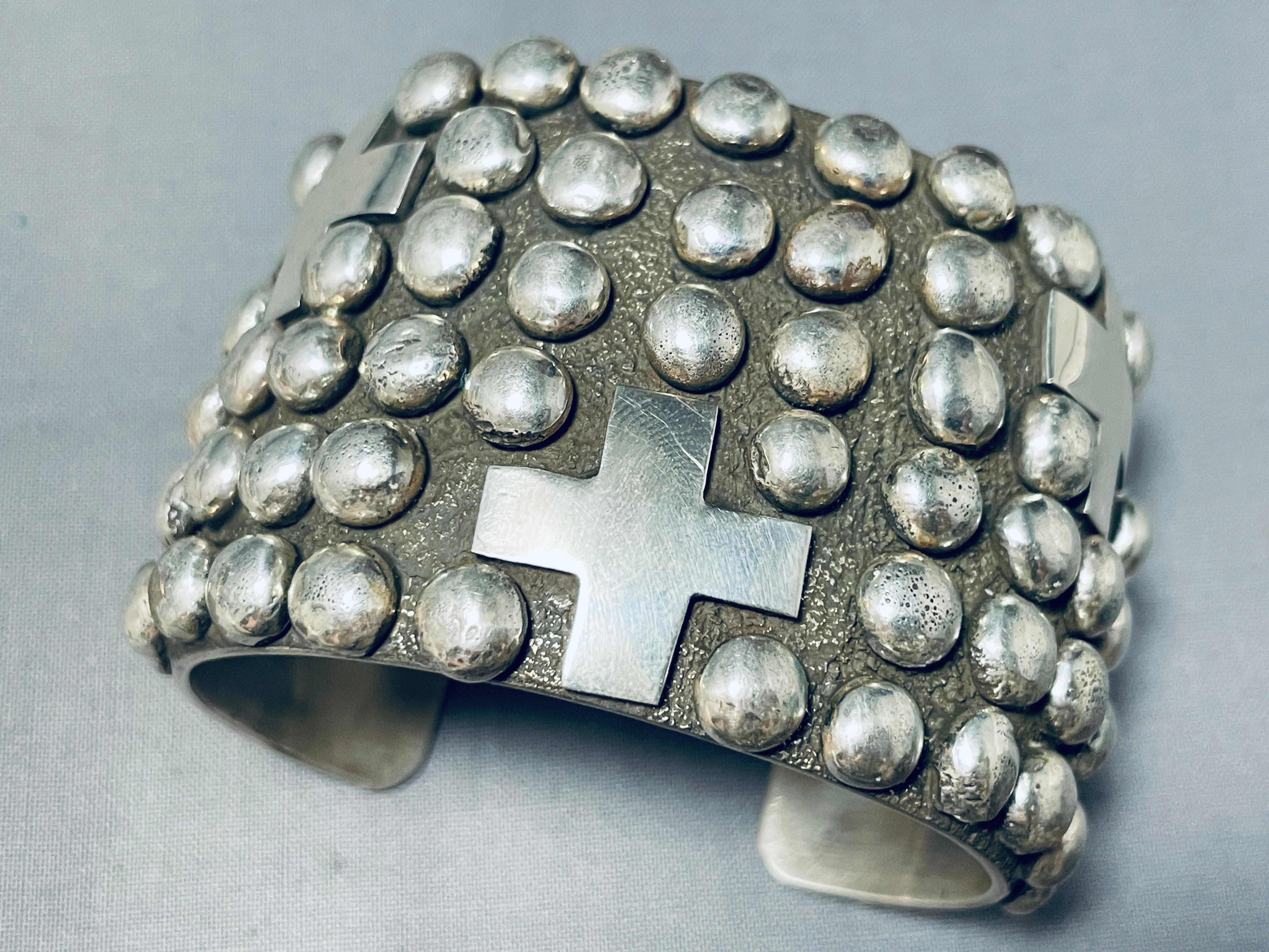200 Gram Vintage Navajo Sterling Silver Cuff Bracelet - Rare Native American Handcrafted Jewelry for Women, Perfect for Boho Fashion & Special Occasions