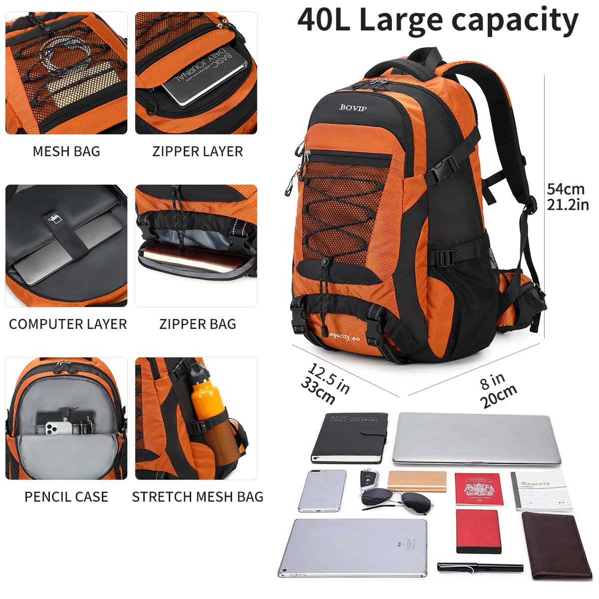 40L Waterproof Hiking Backpack - Lightweight Daypack for Travel & Camping | Outdoor Adventures