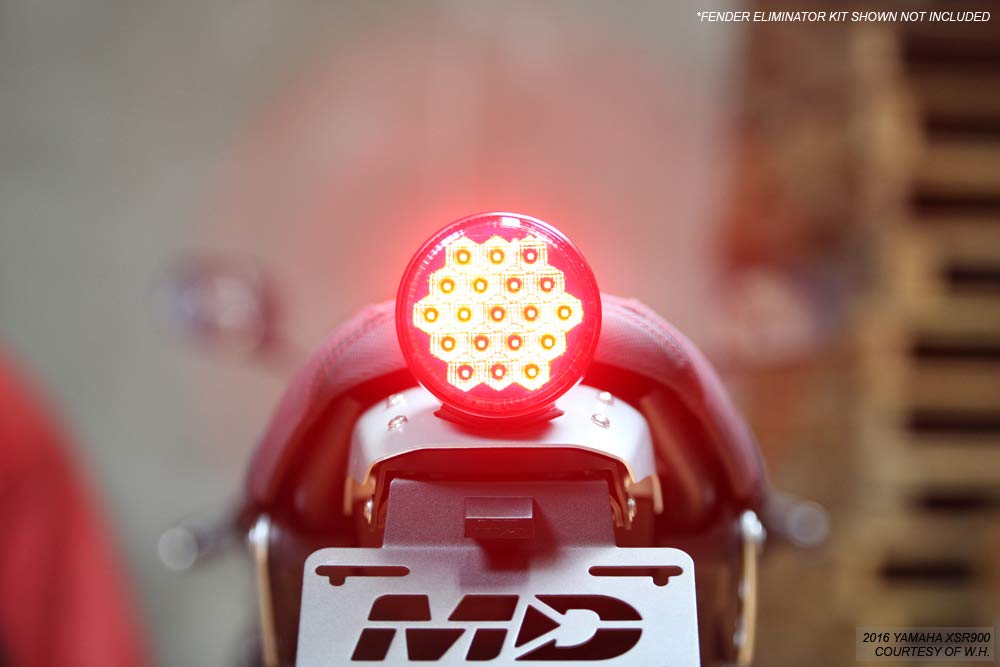 Smoked Sequential LED Tail Lights for 2016-2021 Yamaha XSR900 & 2017+ SCR950 - High Visibility Motorcycle Accessory for Night Riding and Custom Builds