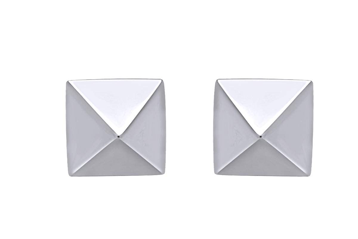 14K Gold Plated 925 Sterling Silver 3D Pyramid Stud Earrings for Women - Valentine's Day Gift, Anniversary Present, Birthday Jewelry for Her - Perfect for Date Nights, Parties and Special Occasions
