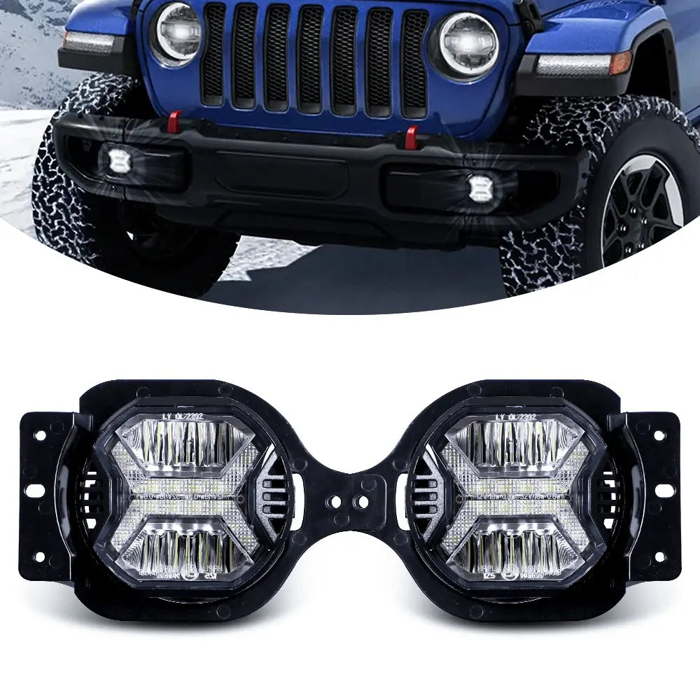 LOYO 4 Inch LED Fog Lights for Jeep Wrangler JL (2018-2024) - E Mark Certified, Waterproof Off-Road Driving Lights - Perfect for Night Driving, Foggy Conditions & Off-Road Adventures