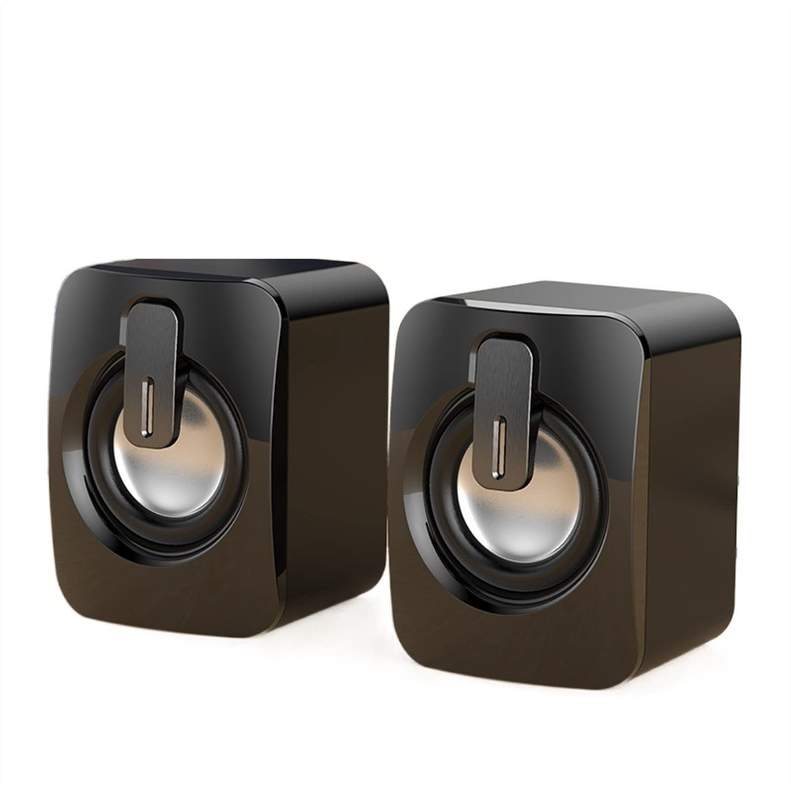 Zylyzf USB Wired Computer Speakers - 3D Stereo Surround Sound for PC, Laptop & Notebook (Black) | Perfect for Gaming, Music & Home Office Setup
