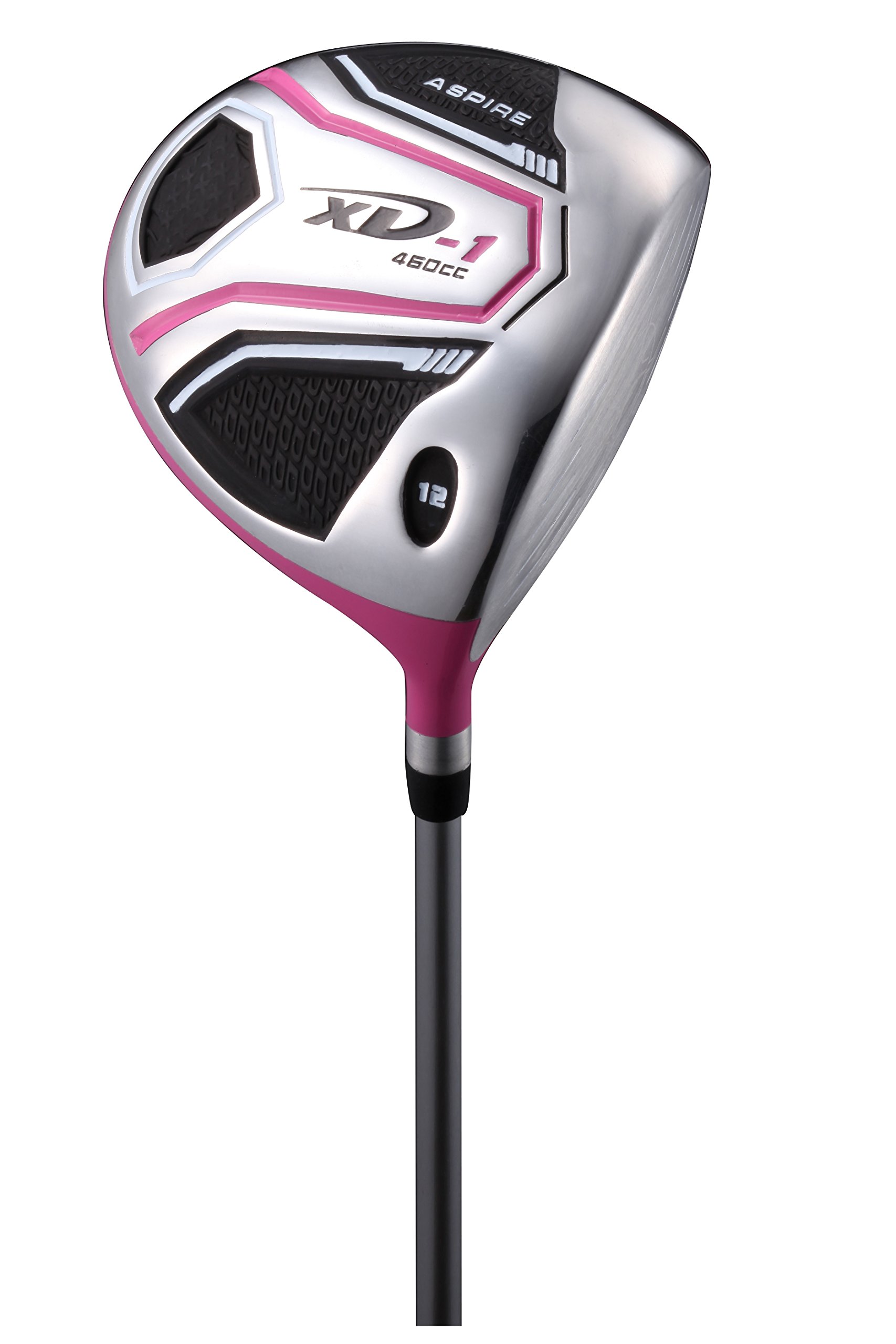 **Aspire XD1 Women's Right-Handed Golf Club Set – Ultra-Light Graphite Shafts, Includes Driver, Fairway, Hybrid, 6-PW Irons, Putter, Stand Bag & 3 Headcovers (3 Sizes, Pink) – Perfect for Beginners & Recreational Golfers**