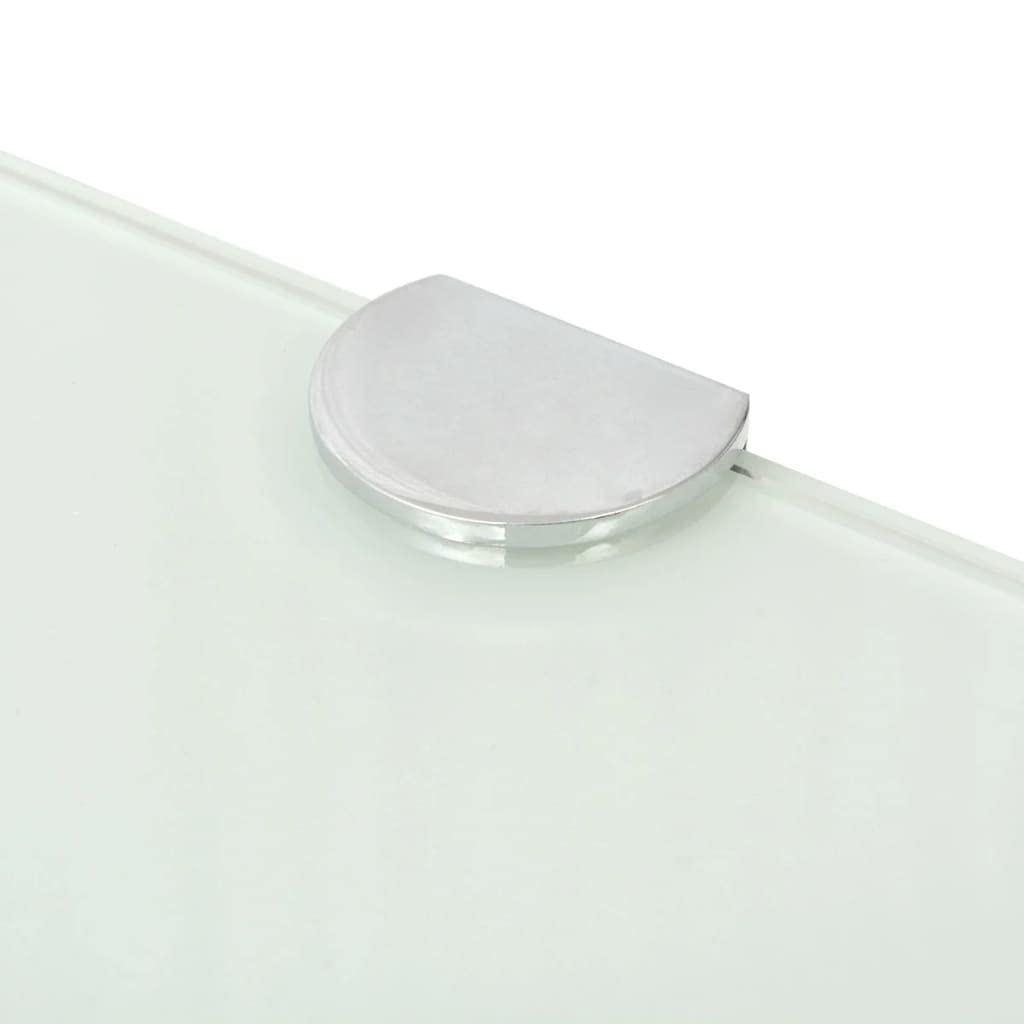 2-Pack Floating Corner Shelves - Tempered Glass Wall Mounted Display Storage Shelf with Chrome Supports (9.8