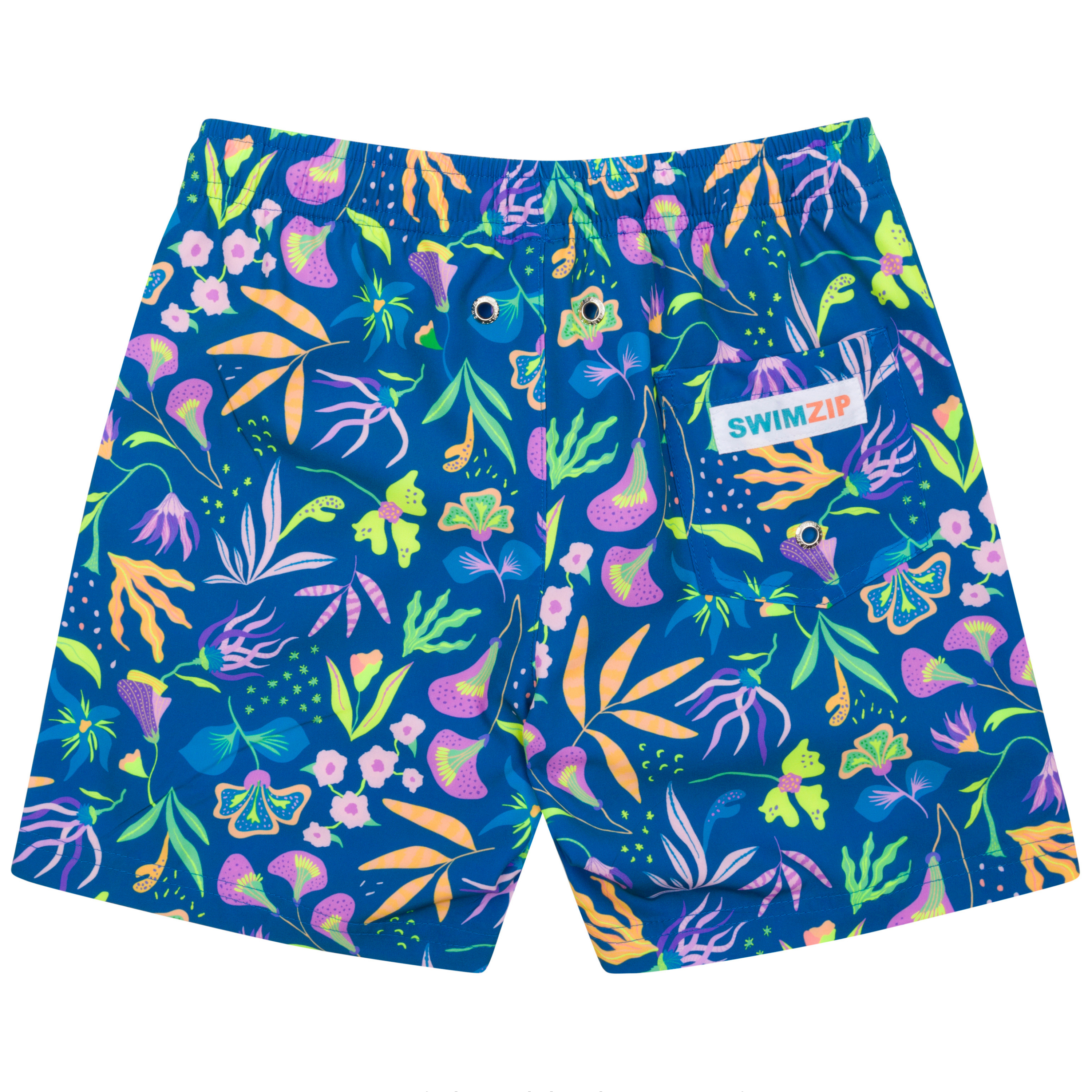 Boys Swim Trunks with Boxer Brief Liner - Quick Dry Swim Shorts for Kids (Sizes 6-14) | Tropadelic Print - Perfect for Beach, Pool & Summer Water Activities