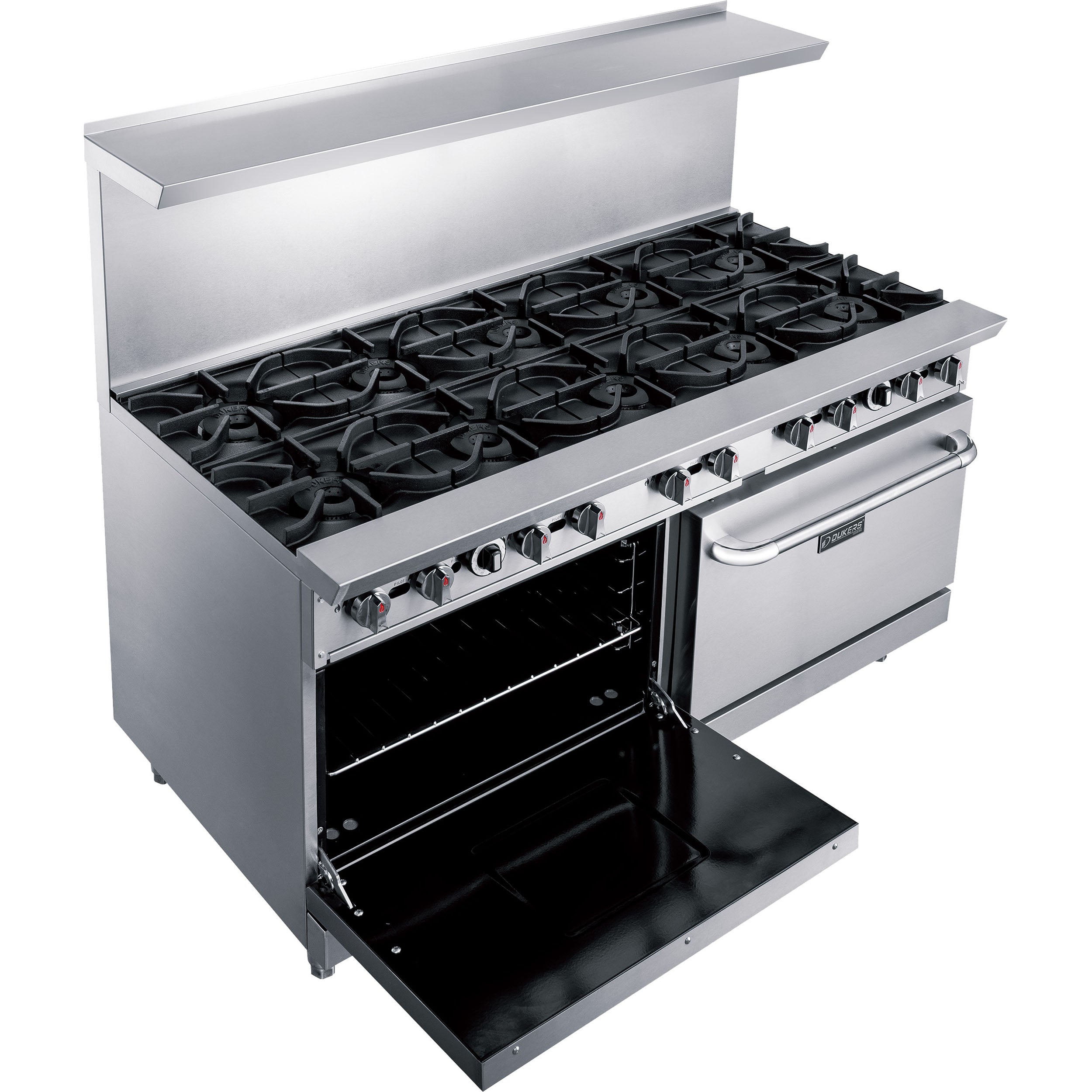 Dukers DCR60 10B 60-Inch Commercial Gas Range with 10 Open Burners - Perfect for Restaurants, Catering & Large Kitchen Cooking