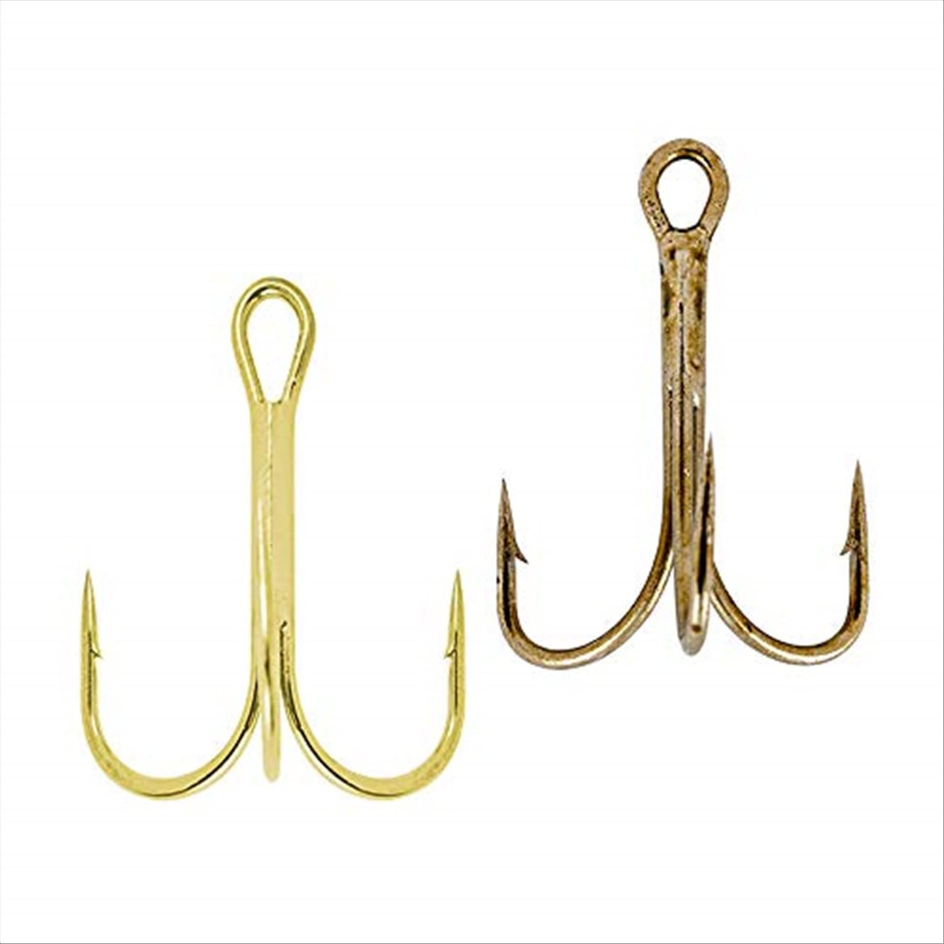 Premium Bronze Fishing Treble Hooks - Strong Corrosion-Resistant Saltwater & Freshwater Hooks for Bass, Trout, and Walleye Fishing | Ideal for Lures, Baits, and Tackle Boxes