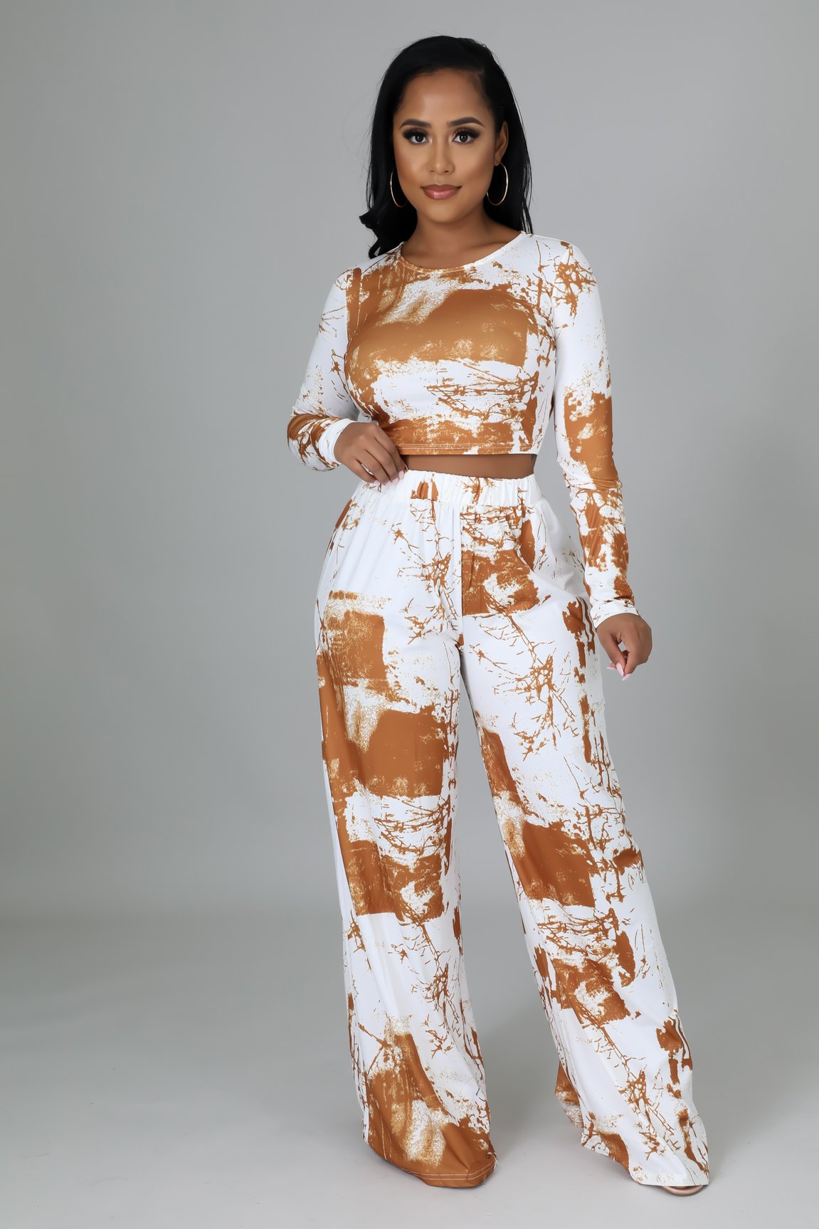 Julia Women's Casual Pant Set in Cappuccino - Comfortable Lounge & Sleepwear for Relaxing at Home