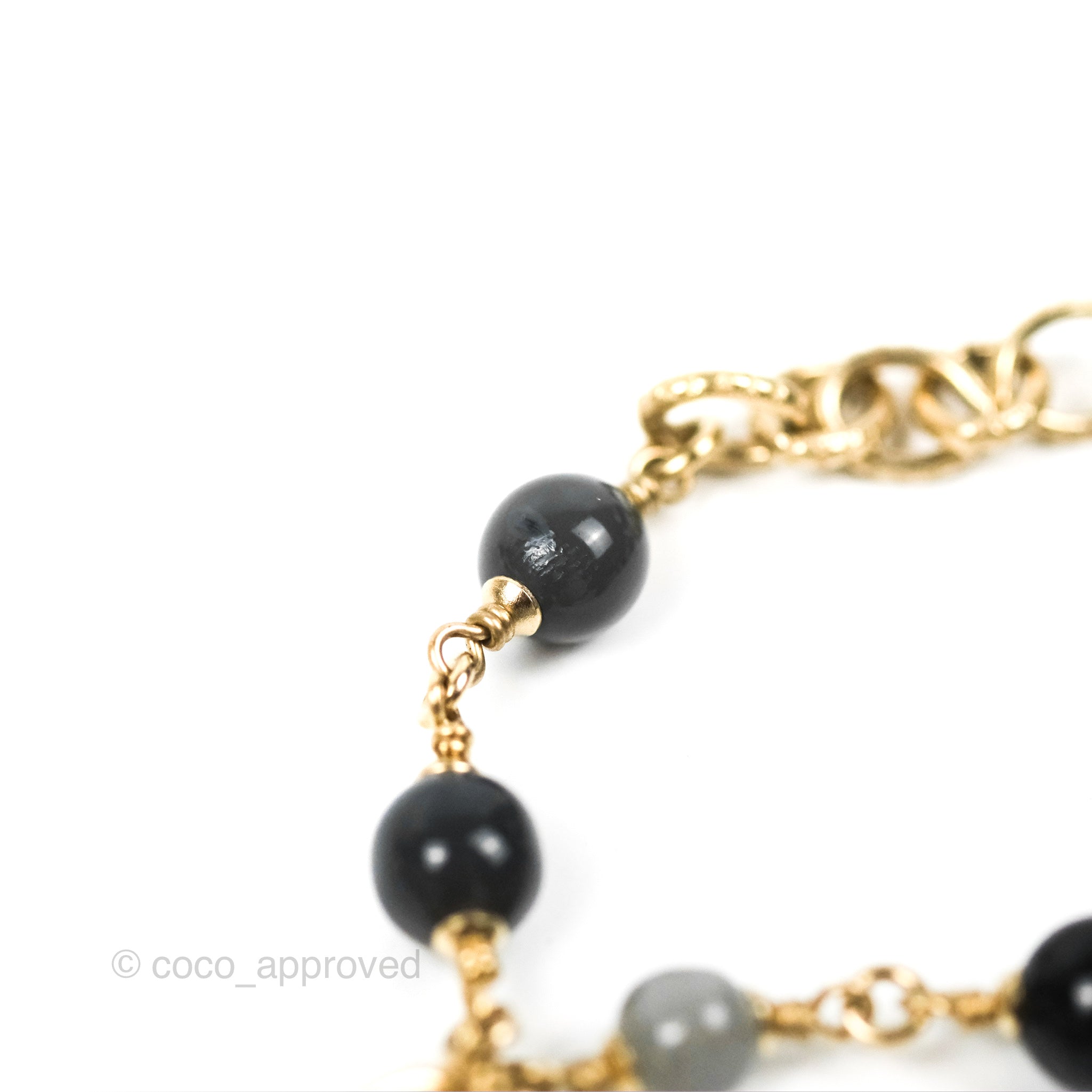 Chanel CC Pearl Gemstone Chain Long Necklace Gold Tone 16A - Elegant Statement Jewelry for Women, Perfect for Parties, Weddings & Special Occasions