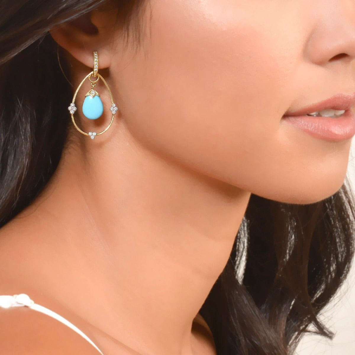 Jude Frances Simple Provence Pear Earrings - Dainty Charm Frames for Women | Perfect for Weddings, Date Nights & Special Occasions