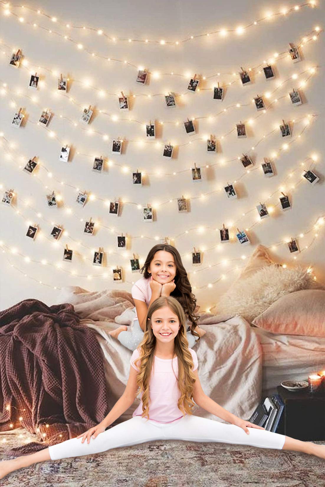 LED Photo Clip String Lights - 40 Warm White Battery Powered Fairy Lights for Home, Party, Christmas Decor | Indoor/Outdoor Decorative Lighting for Bedroom, Wedding, Birthday & Festival | Perfect for Wall Decor, Backyard, Patio & Holiday Displays