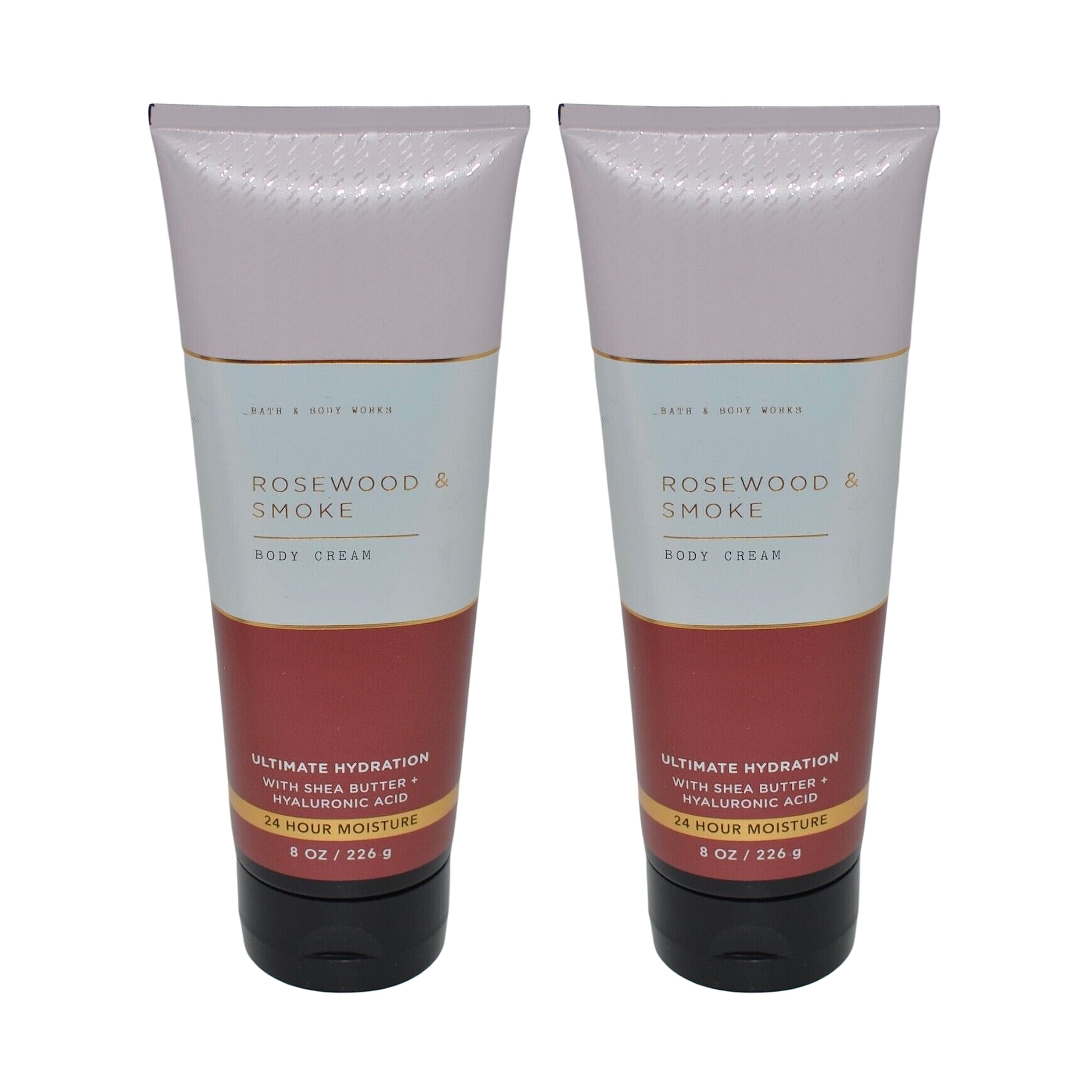 Bath & Body Works Ultimate Hydration Body Cream - 2 Pack Rosewood Smoke Scent, 8 fl oz - Deep Moisturizing Lotion for Dry Skin, Perfect for Daily Use & Gift Giving