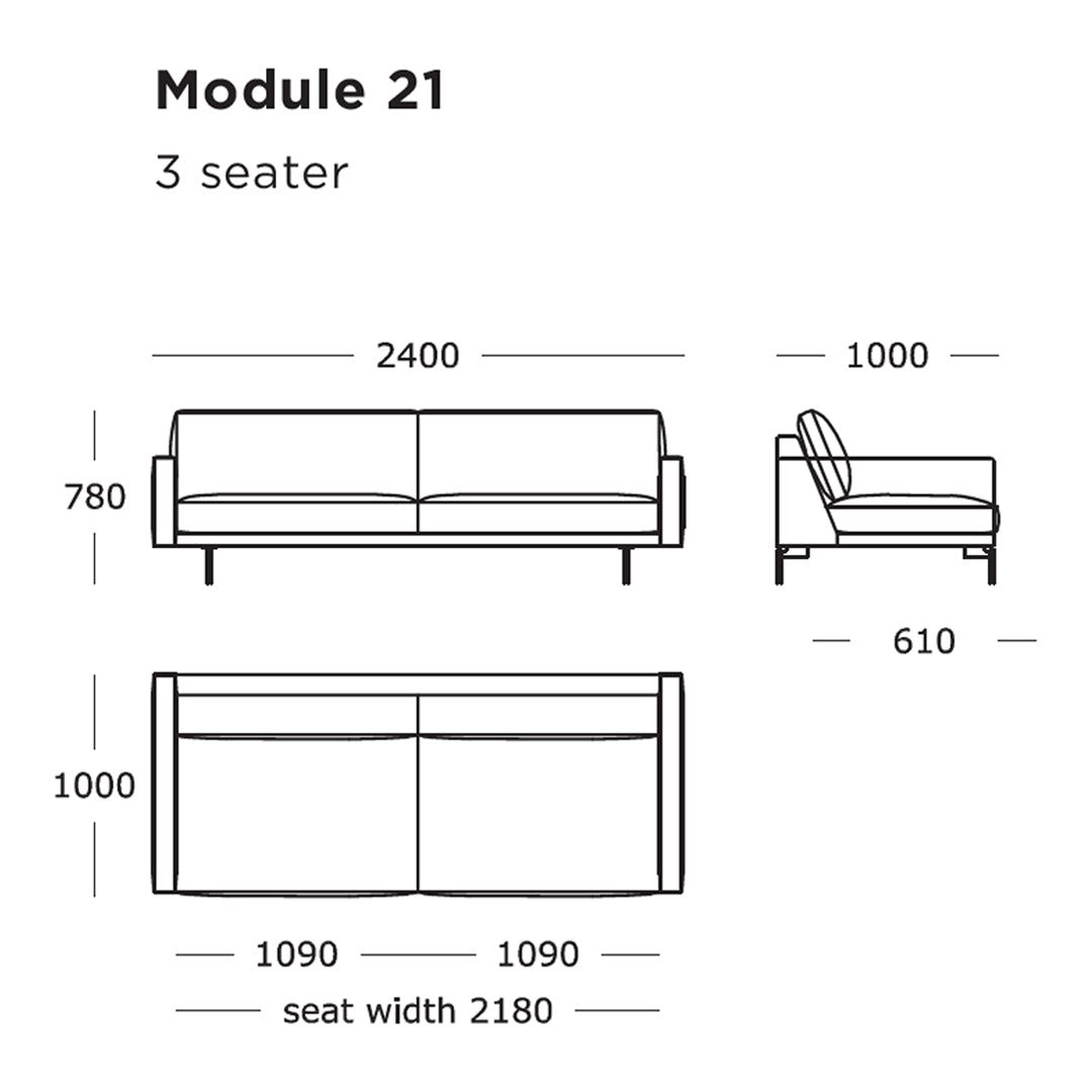 Modular Sofa Edge V1 - 17 to 24 Seating Configurations for Living Room, Lounge & Office Spaces