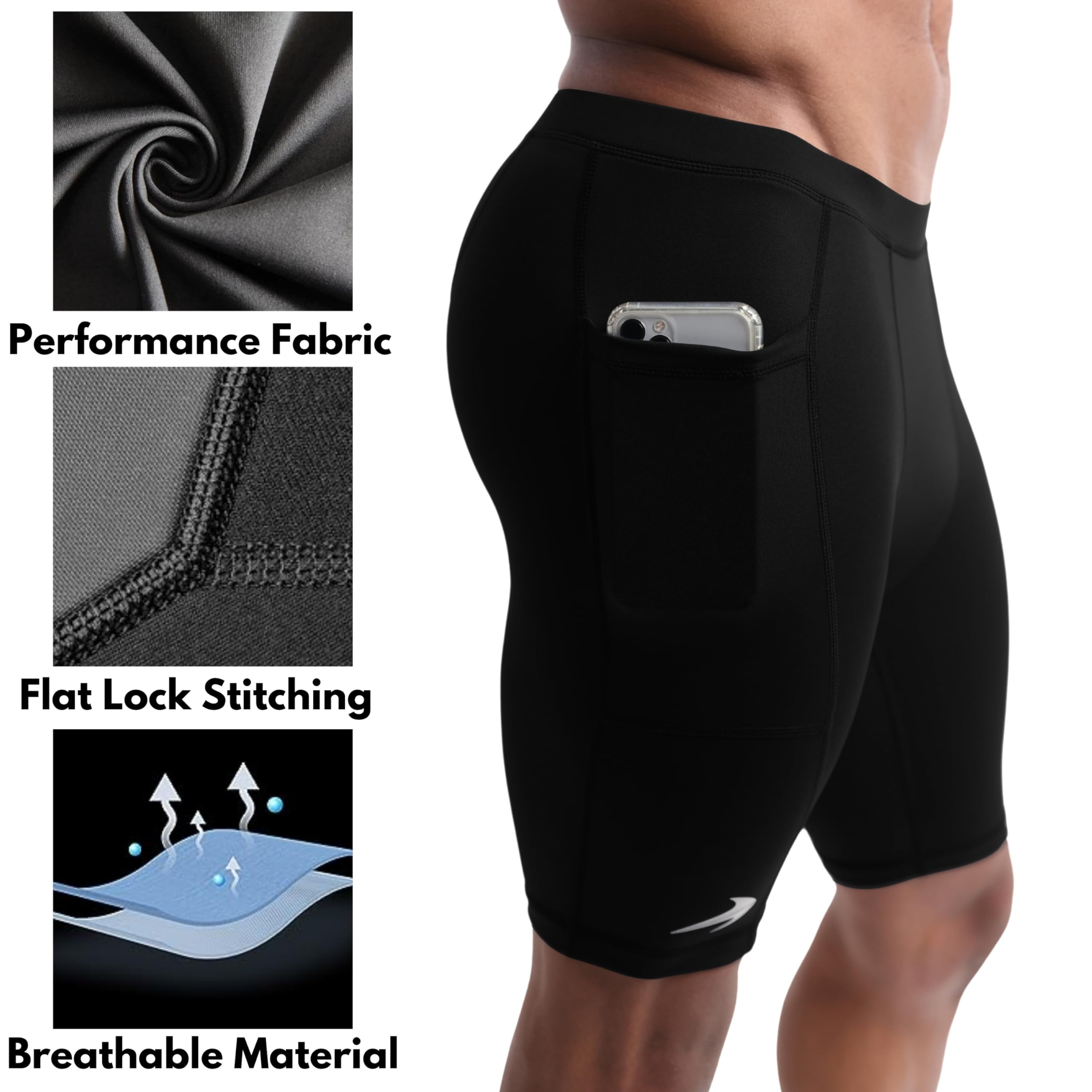 Men's Compression Shorts for Biking, Running & Workouts - Breathable Athletic Underwear for Sports & Gym Training - Perfect for Cycling, Jogging & Fitness Activities