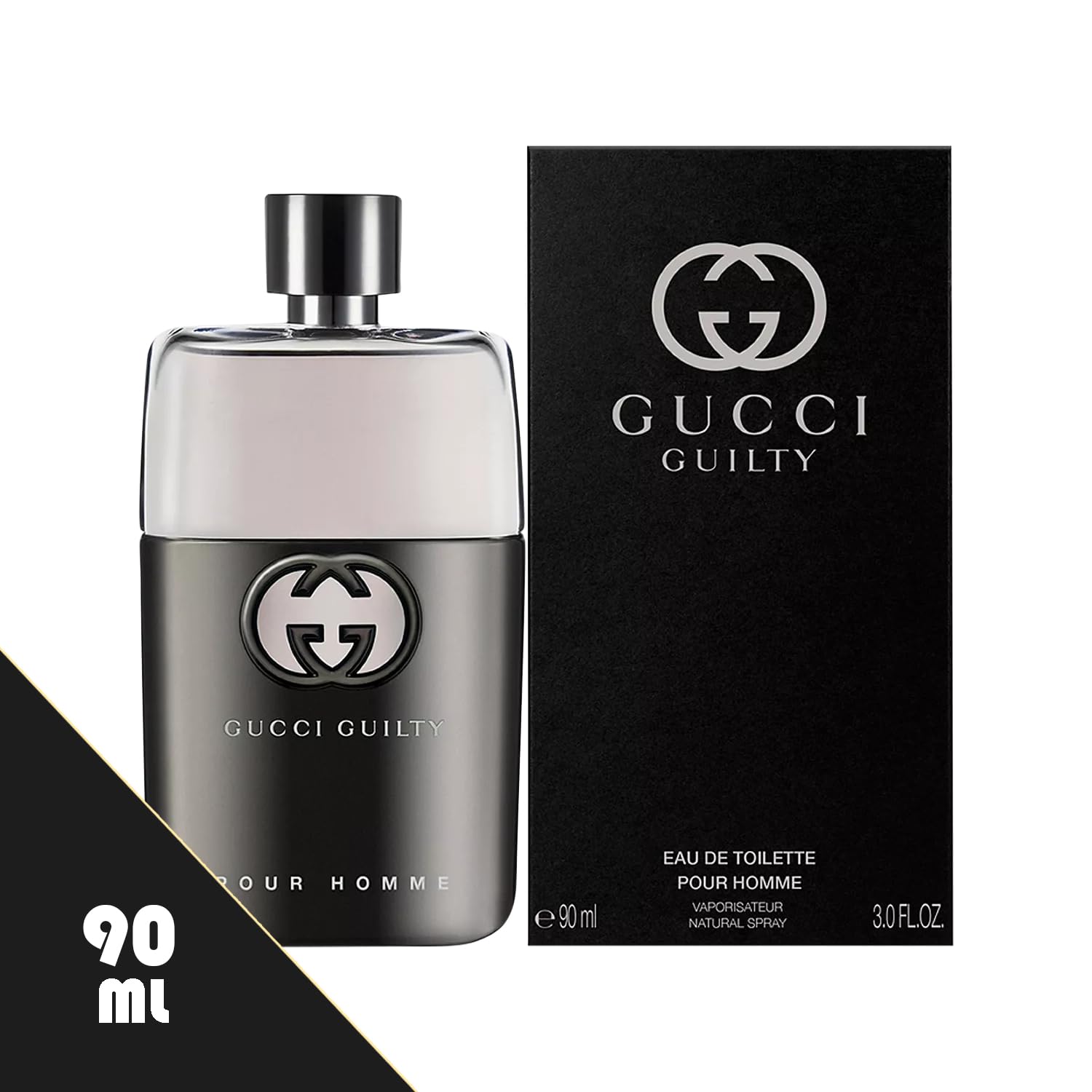 Guilty for Men by Gucci - 3.0 oz Eau de Toilette Spray Gift Set with Lavender Soy Candle, Car Air Fresheners & Travel Perfume Atomizer | Luxury Cologne Gift for Him, Boyfriend, Husband | Perfect for Date Night, Special Occasions & Daily Wear