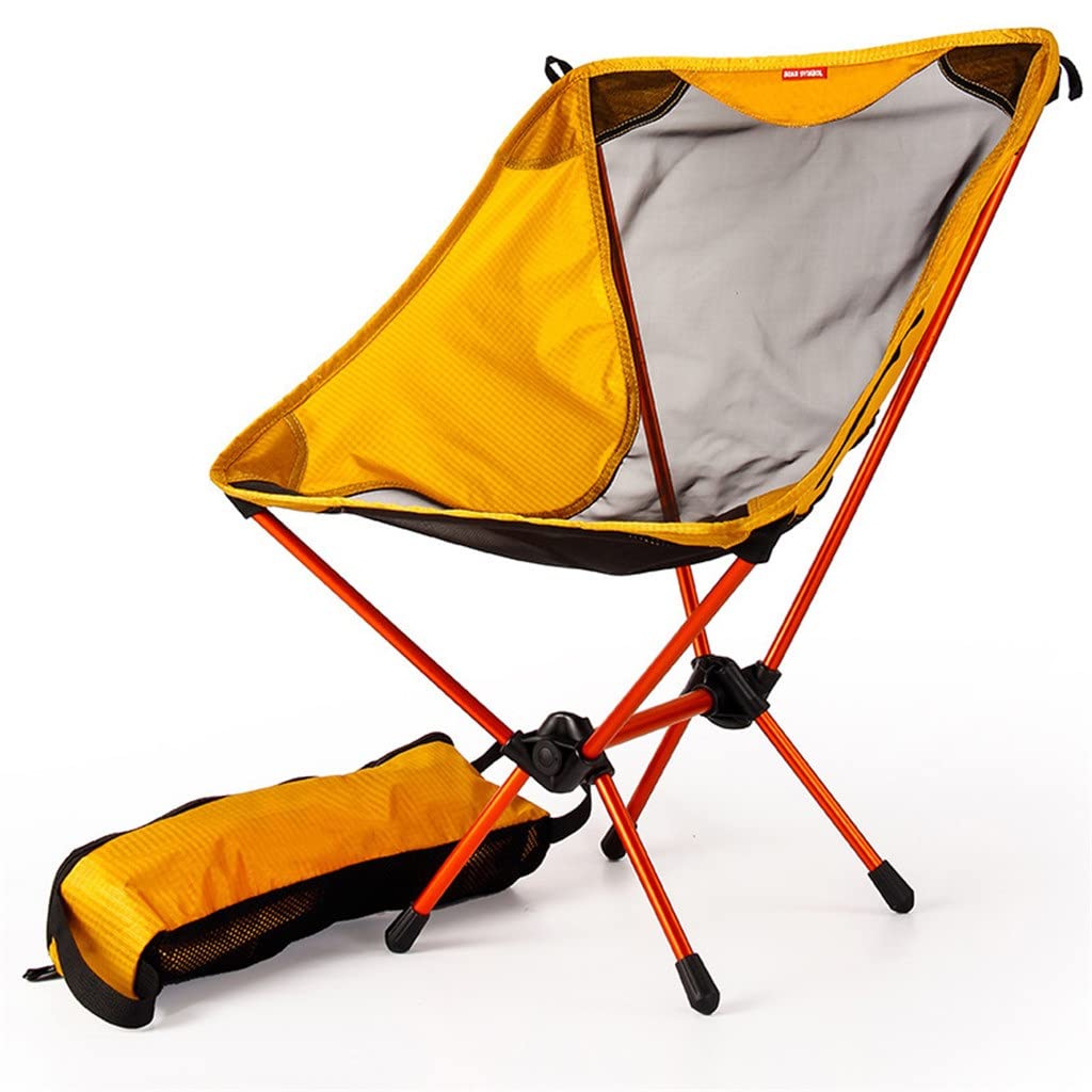 YKAMM Ultra Lightweight Portable Folding Chair - Yellow Camping Stool for Outdoor, Fishing, Garden, Gaming & Picnic - Compact Travel Furniture (Color: A, Size: As Shown) - Perfect for Beach, Backyard, Tailgating & RV Trips