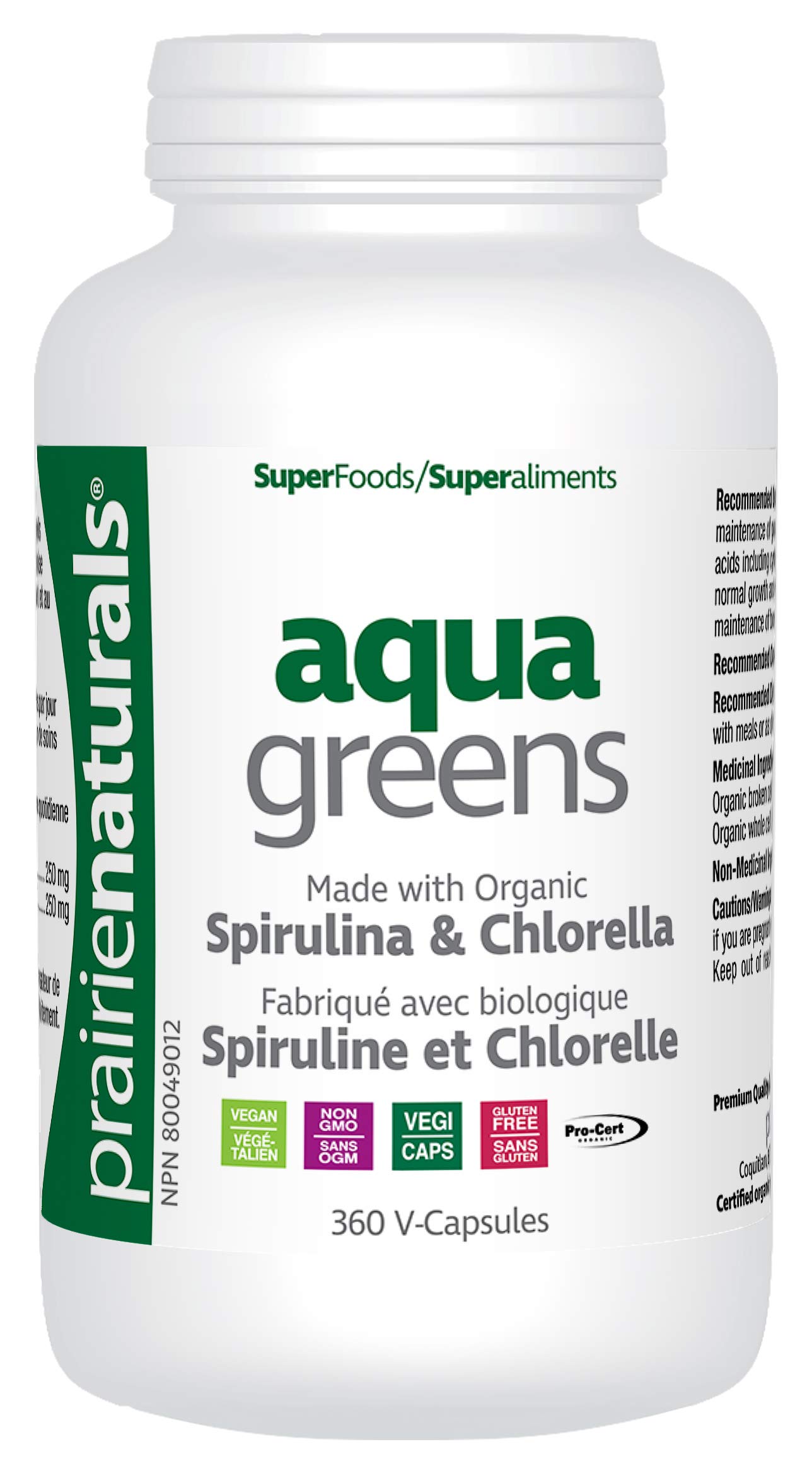 Organic Aqua Greens Vegan Capsules - 360 Count for Daily Detox & Immune Support - Perfect for Smoothies, Juices & Wellness Routines