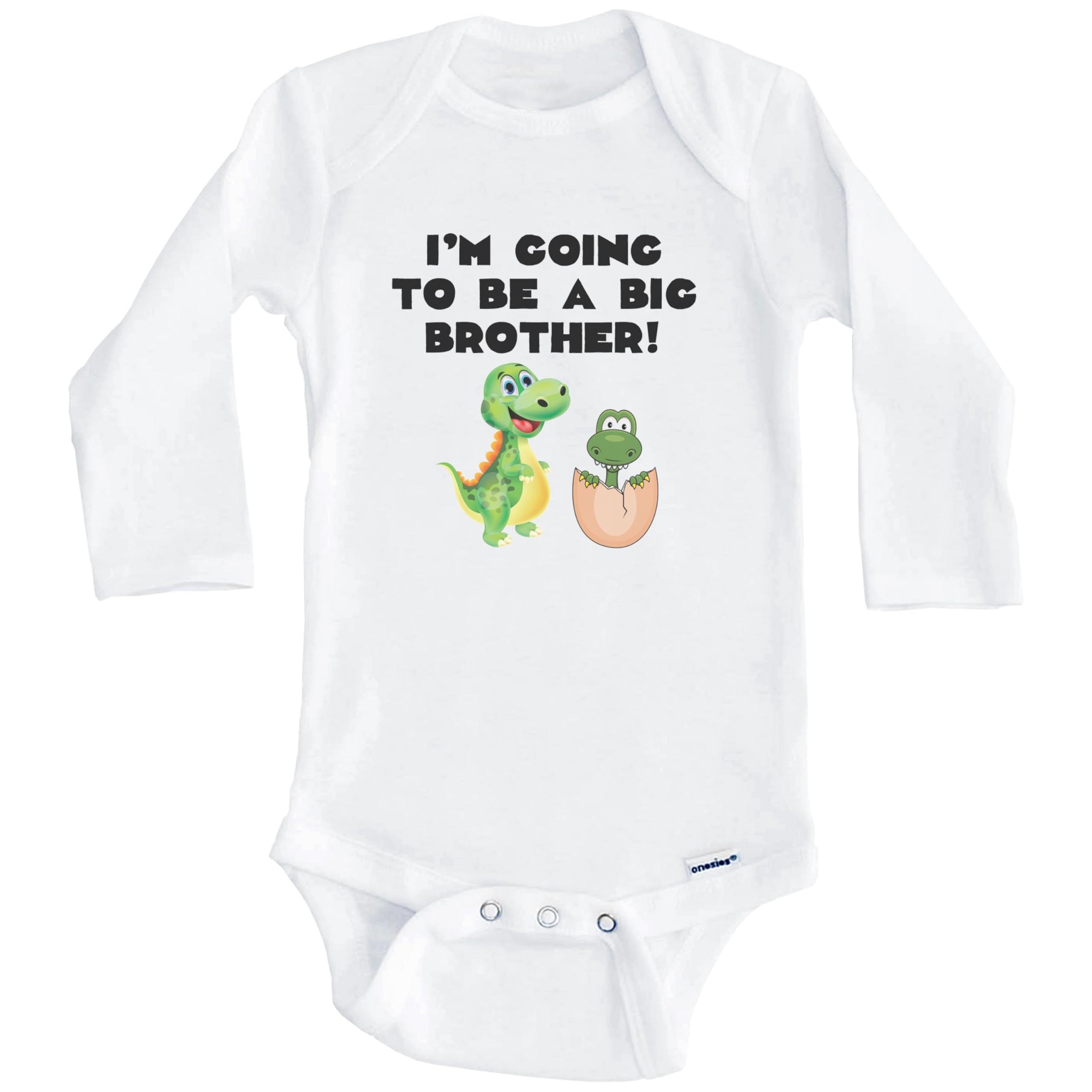 I'm Going to Be A Big Brother Dinosaur Baby Bodysuit - Cute Long Sleeve New Baby Announcement Outfit for Siblings | Perfect for Gender Reveal, Baby Shower Gifts & First Birthday Photos