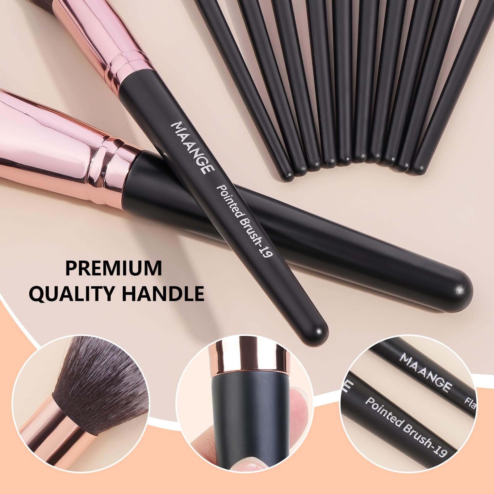 20-Piece Professional Makeup Brush Set - Foundation, Eyeshadow, Blush & Kabuki Brushes for Flawless Face & Eye Makeup | Travel-Friendly with Gift Box (Black) | Perfect for Daily Use, Bridal Makeup & On-The-Go Touch Ups