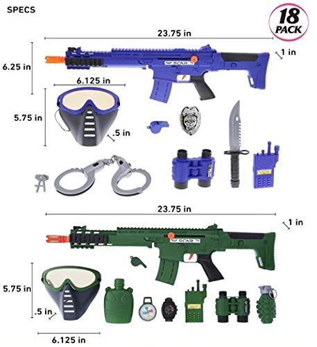 MOZLLY 9-Piece Police Officer & Soldier Role Play Costume Set - Special Forces Dress Up Kit for Kids - Perfect for Halloween, Pretend Play & Themed Parties