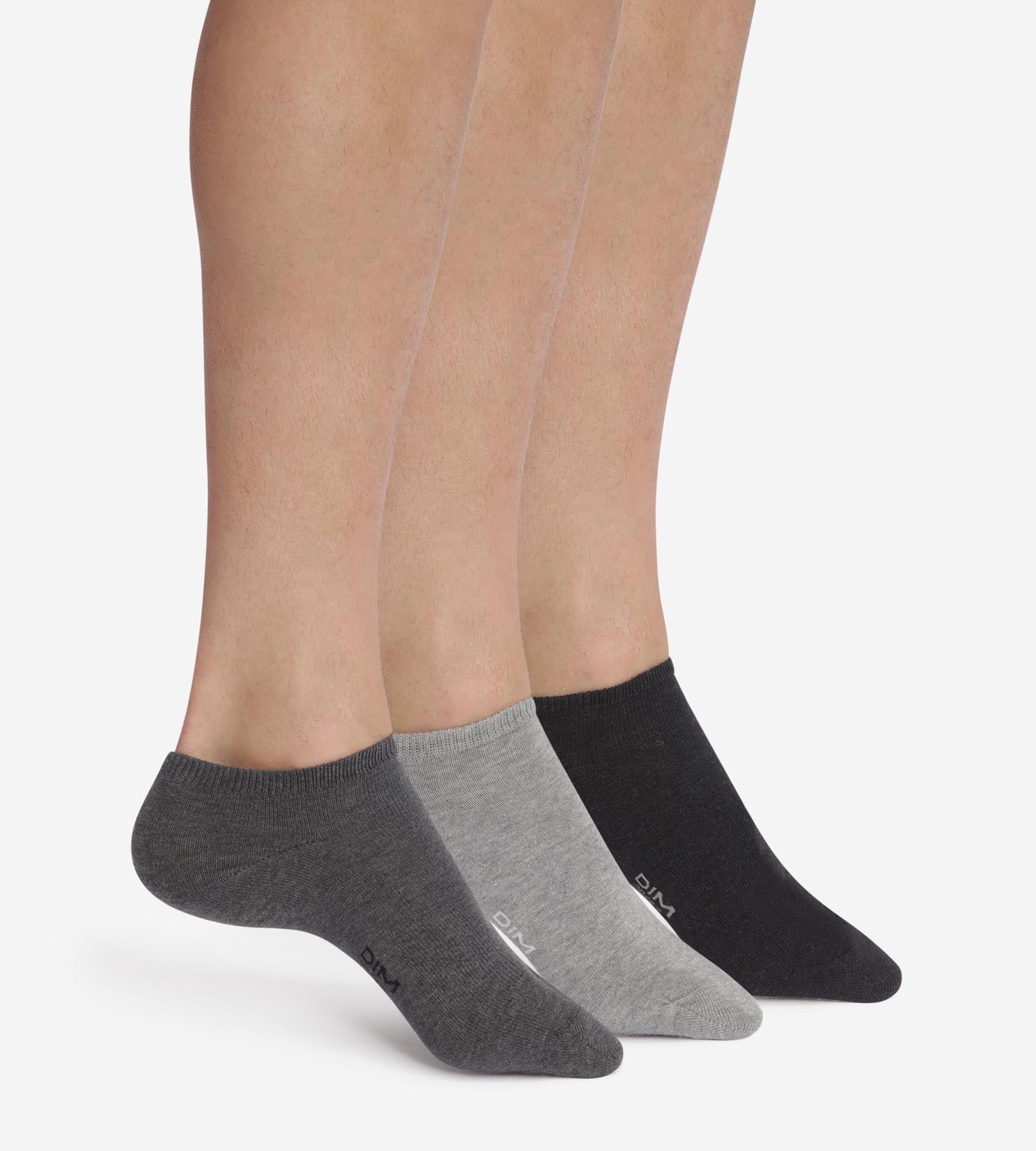 3 Pairs of Short Cotton Socks in Anthracite - Soft & Breathable Ankle Socks for Men & Women - Perfect for Running, Gym, and Everyday Wear