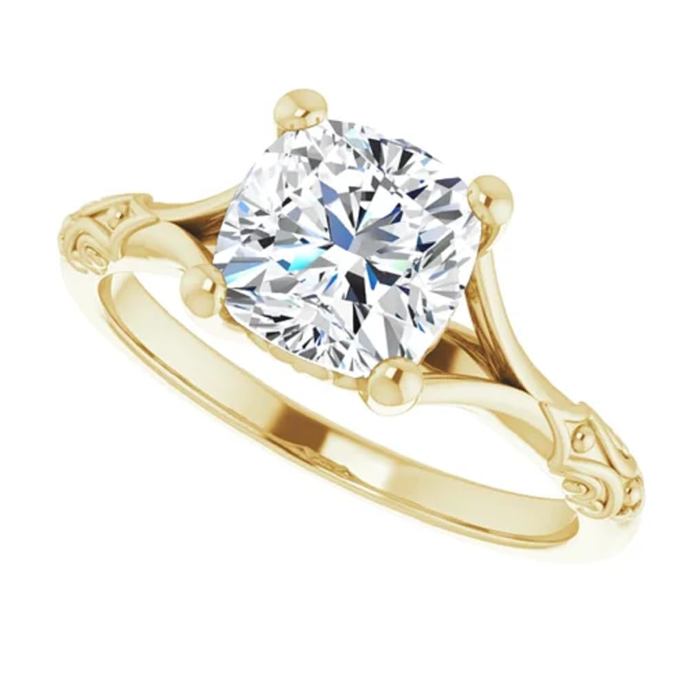 1.00 CT Cushion Cut Moissanite Engagement Ring Set for Women - Petite Halo Vine Wedding Band, Bridal Ring Set, Promise/Anniversary Gift for Wife (Size 7.5) | Perfect for Proposals, Weddings & Special Occasions