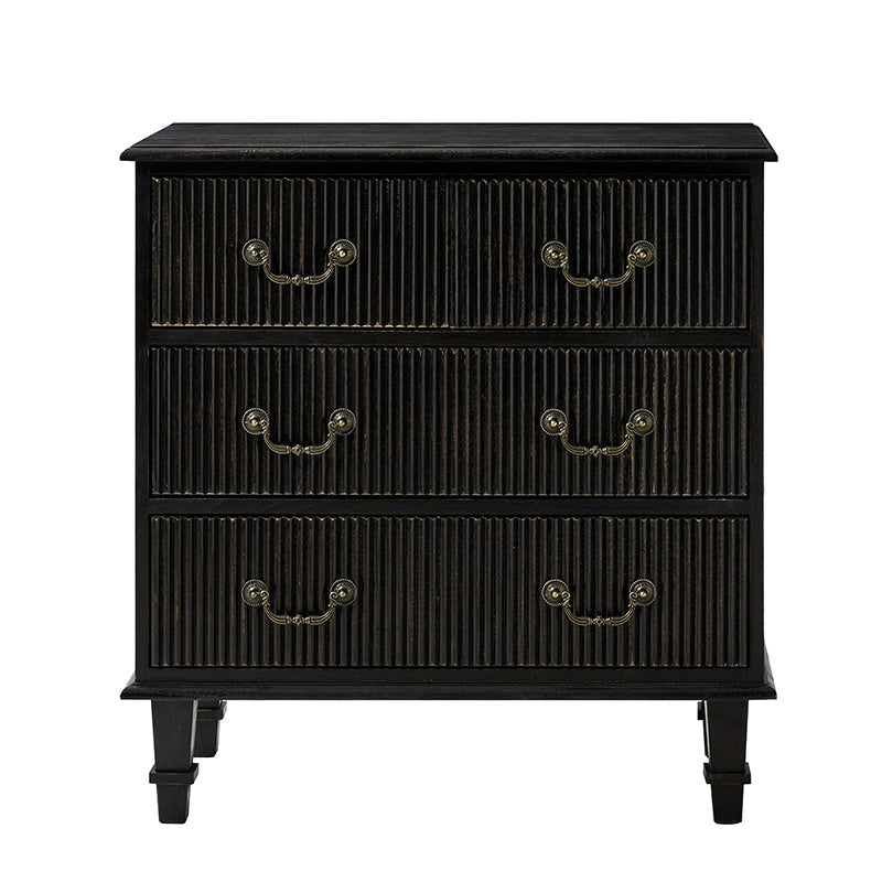 Rustic 3-Drawer Nightstand with USB Charging Station - Solid Wood Bedside Table for Bedroom, Living Room & Guest Room | Galatea Optional Types