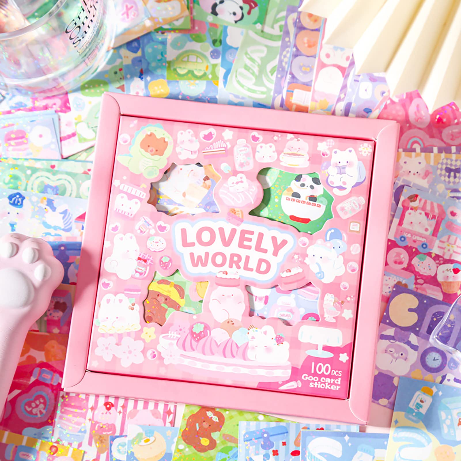 100 Sheets Kawaii Sticker Set - Doraking Lovely World Cute Cartoon Decals for Phone Cases, Laptops, DIY Crafts, Bullet Journals & Scrapbooks | Perfect for Art Projects, Planner Decorations & Gift Giving