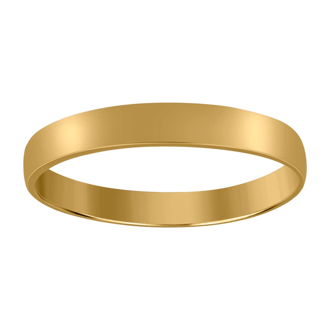 10K Yellow Gold Wedding Band for Men & Women - Unisex 3mm Regular Fit Ring - Perfect for Anniversaries, Engagements, and Everyday Wear