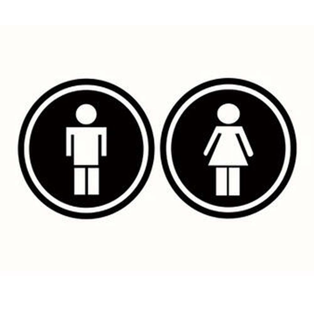 Koala Superstore Waterproof Bathroom Stickers - 3-Pack Toilet & Washroom Door Signs for WC, Restroom, Office & Home Use - Durable Adhesive Labels for Easy Identification