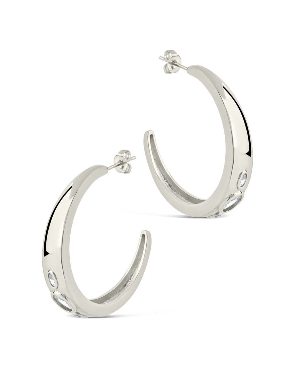 Soren Oval CZ Statement Hoops - Elegant Cubic Zirconia Earrings for Women, Perfect for Parties, Weddings & Special Occasions
