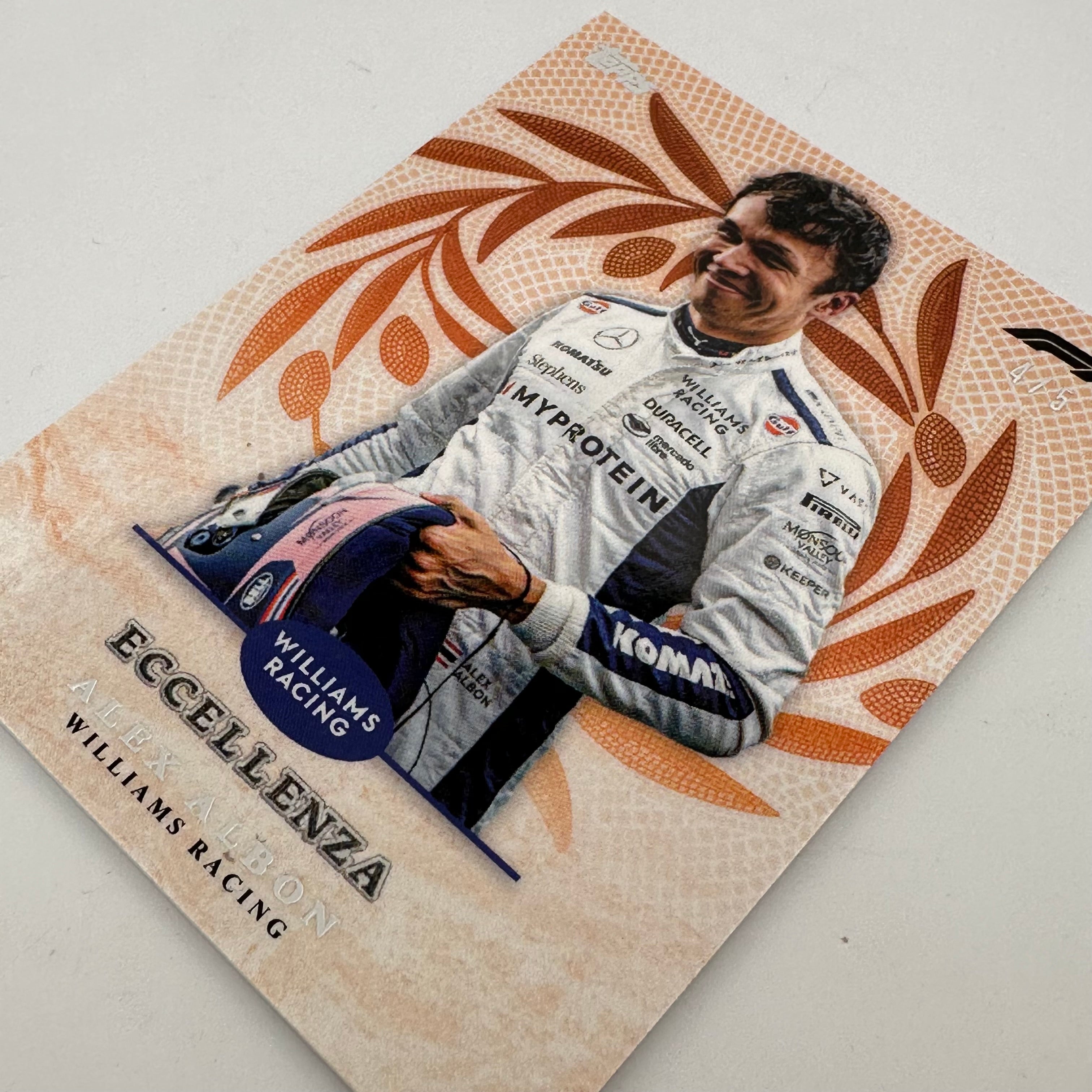 2024 Topps Eccellenza F1 Alex Albon Trionfo Orange Formula 1 Racing Card - Perfect for Collectors, Fans, and Display in Home or Office