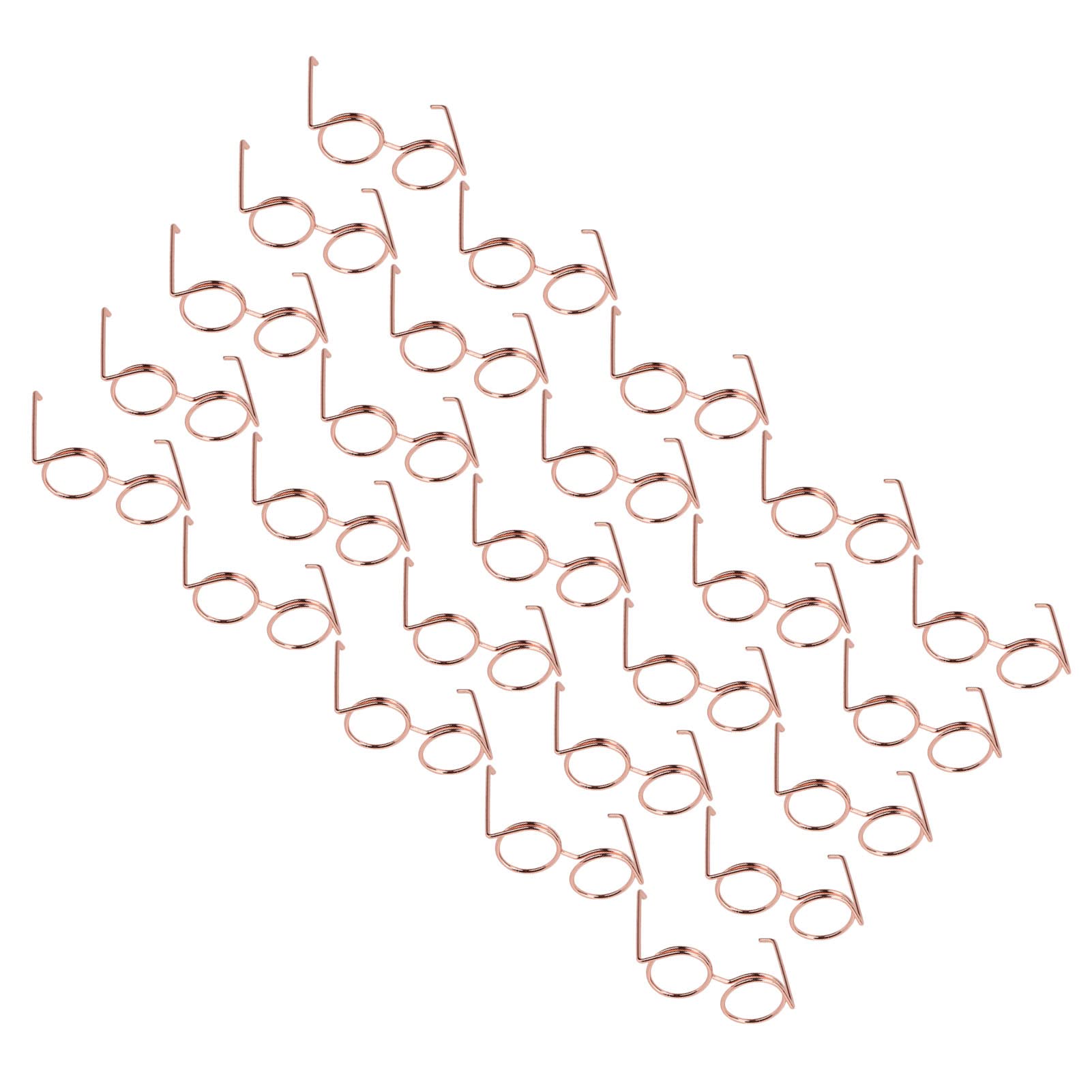 25Pcs Rose Gold Paper Clips - Rustproof Iron Glasses-Shaped Office Supplies for File Organization | Perfect for Document Sorting, School Projects & Office Work