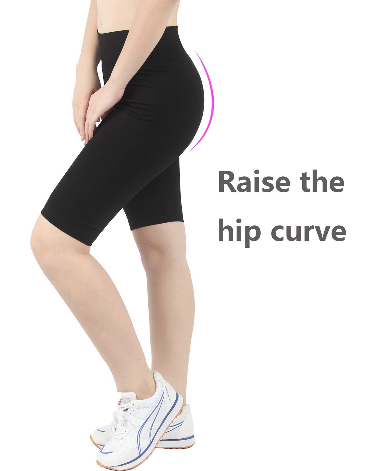 4HOW Women's High Waisted Biker Shorts - Anti-Chafing Yoga Workout Shorts with Pockets | Moisture-Wicking Spandex Underwear for Cycling, Running & Gym (Perfect for Workouts, Lounge & Travel)