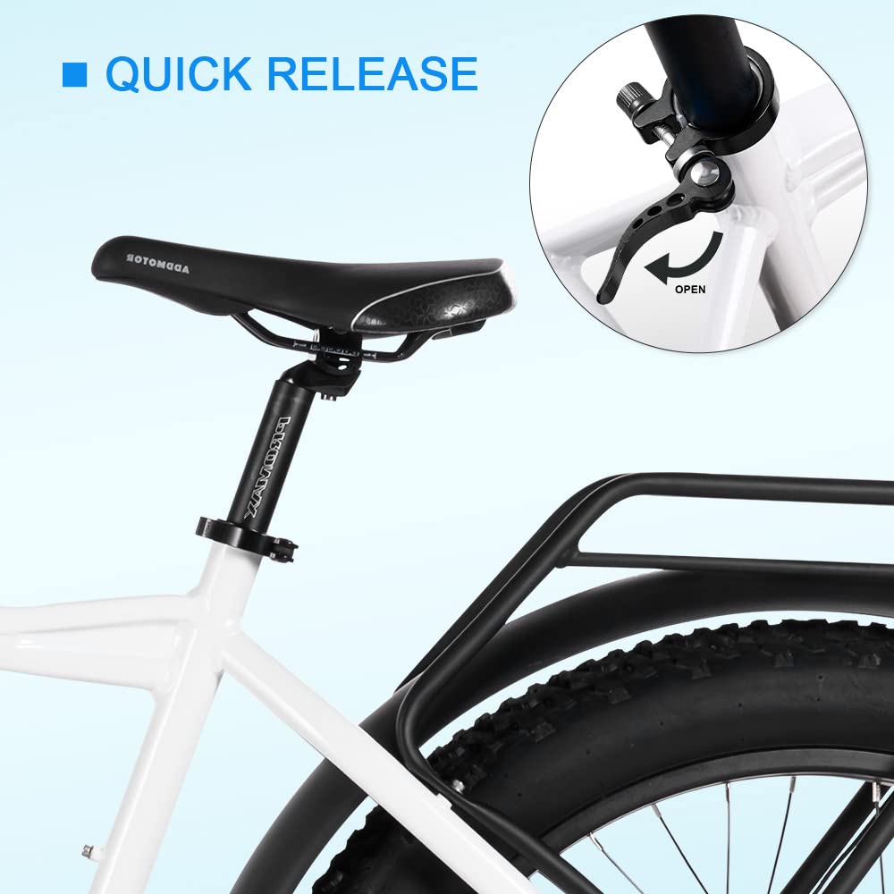 Premium Aluminum Alloy Quick Release Bike Seatpost Clamp - 28.6mm/31.8mm/34.9mm Sizes for Road & Casual Bicycles - Secure Seat Adjustment (Black) - Perfect for Commuting, Fitness Riding & Urban Cycling