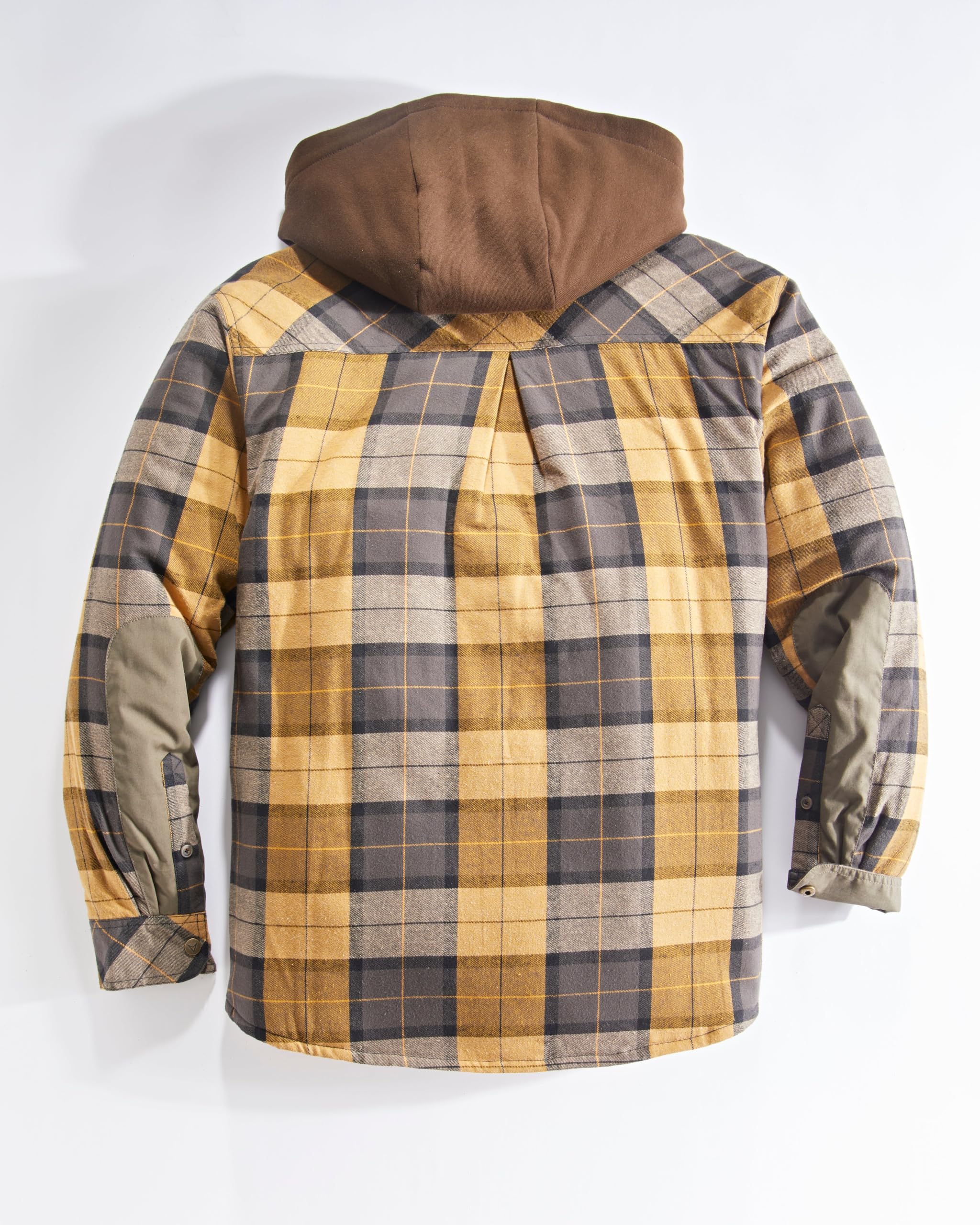 Venado Men's Reflex Quilt Lined Flannel Shirt Jacket with Hood - Reflective Winter Coat for Men | Warm & Water-Resistant Outdoor Workwear for Hiking, Camping & Cold Weather Activities