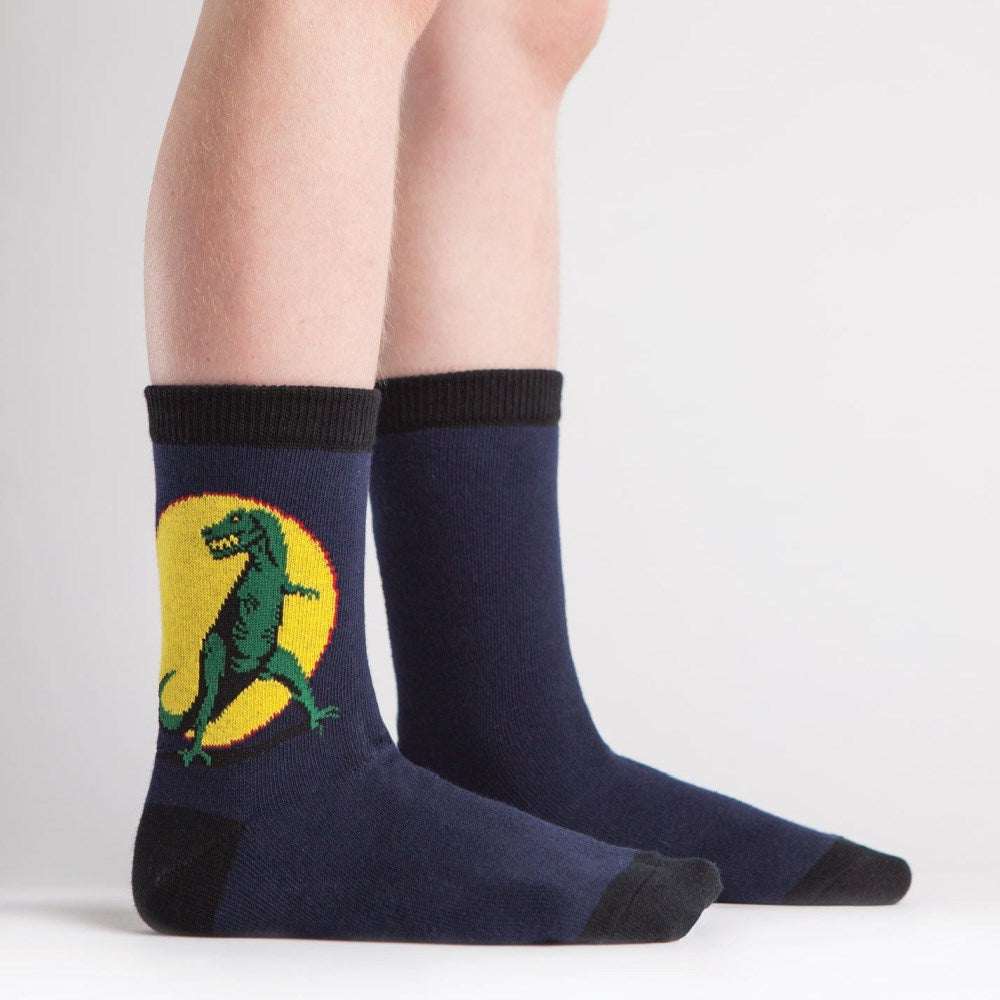 Dinosaur Crew Socks for Kids - Fun T-Rex Design, Comfortable & Durable Cotton Socks for Boys & Girls - Perfect for School, Play & Everyday Wear