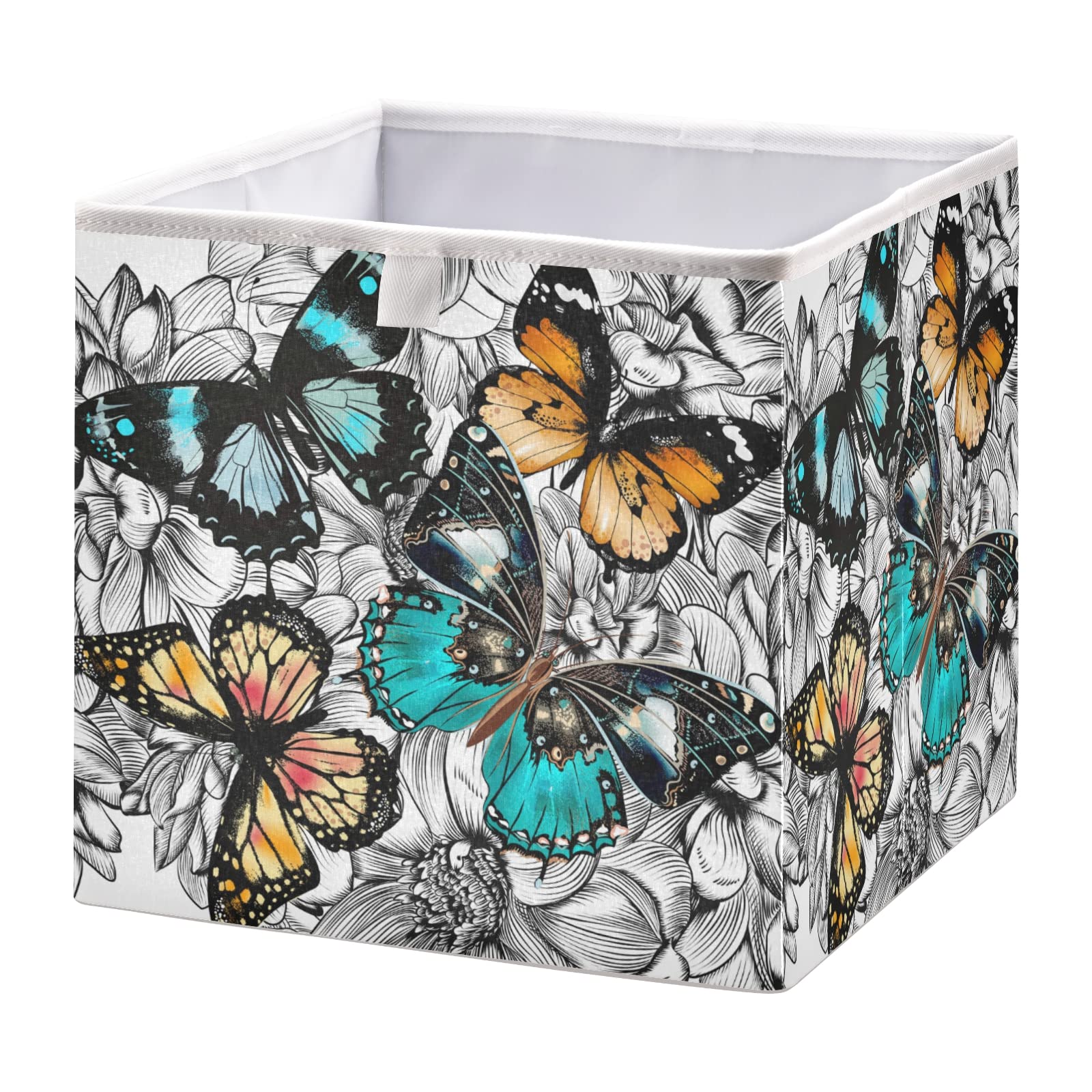 Foldable Collapsible Storage Baskets for Shelves - Waterproof Fabric Storage Box Bins (11 x 11 Inch) - Perfect for Closet, Pantry, Bathroom, Nursery & Toy Organization | Space-Saving Home Decor Solution