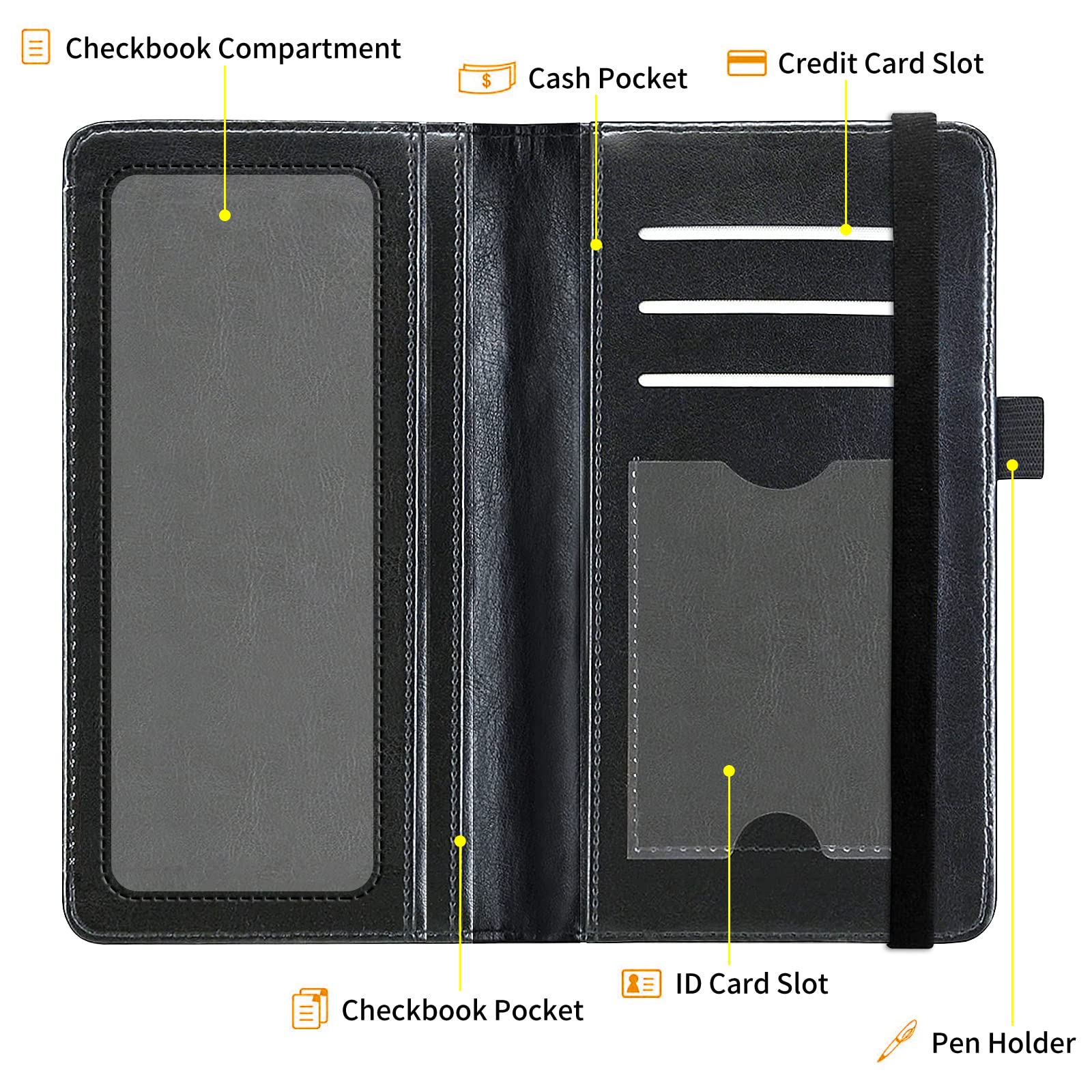 Premium Leather RFID Checkbook Cover for Women & Men - Dog Paw Design for Secure Payments
