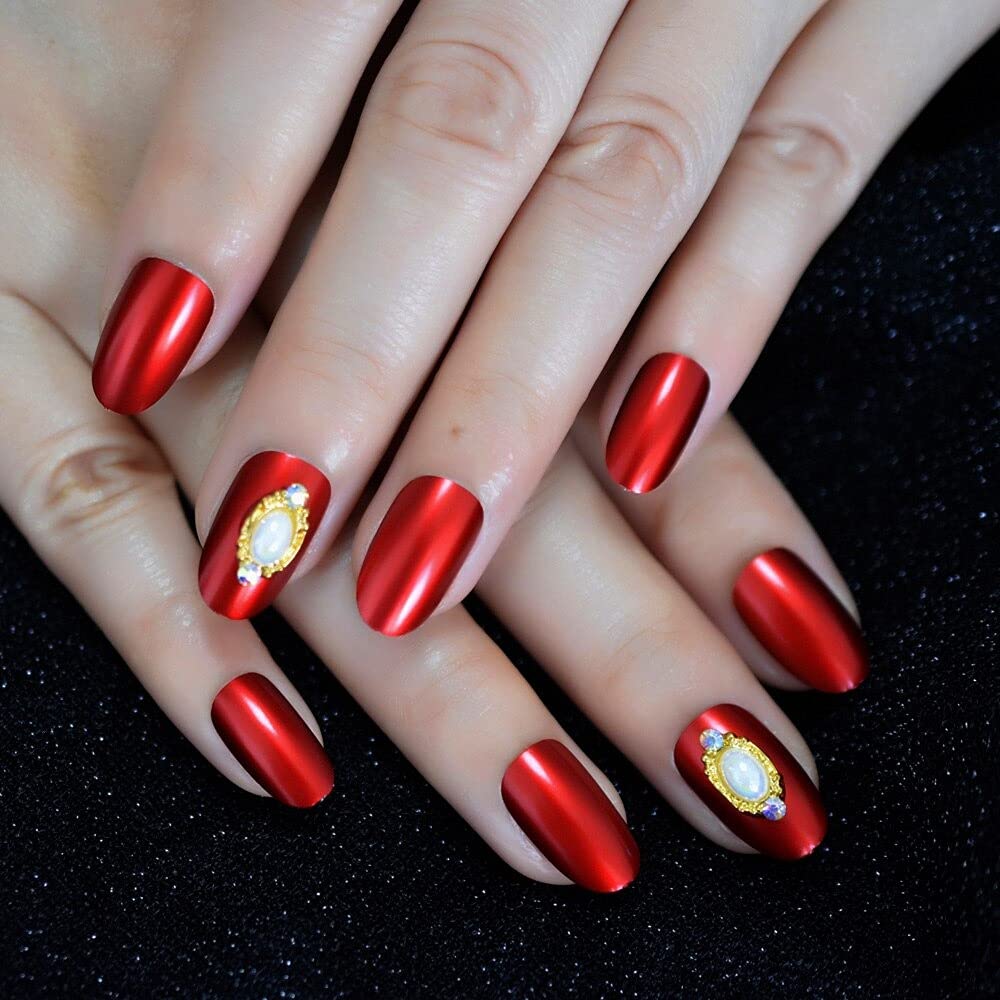 3D AB Press on Nails Extra Long Stiletto Fake Nails - Pointed False Nail Tips for Women (L5185) | Perfect for Parties, Weddings & Special Occasions