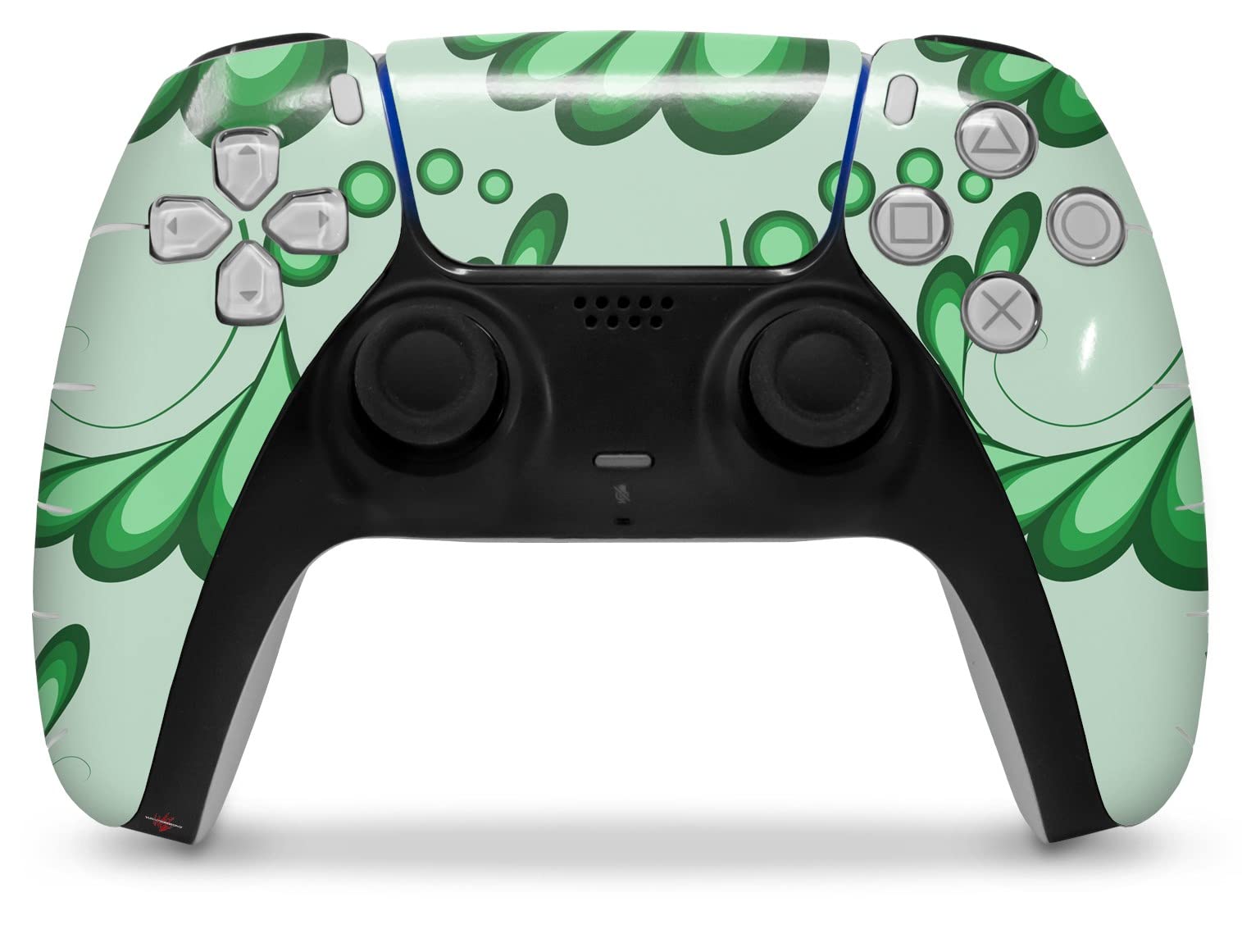 PS5 DualSense Controller Skin Wrap - Petals Green for Gaming Protection