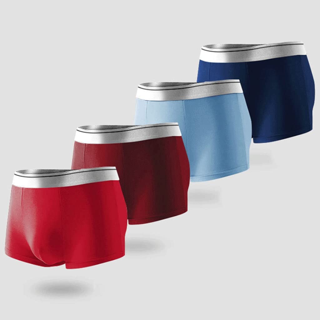 Premium Ice Silk Boxer Briefs for Men - Breathable & Comfortable Underwear - Plus Size XL (45-55KG) - Solid Color Boxer Shorts - Ideal for Everyday Wear, Sports & Travel