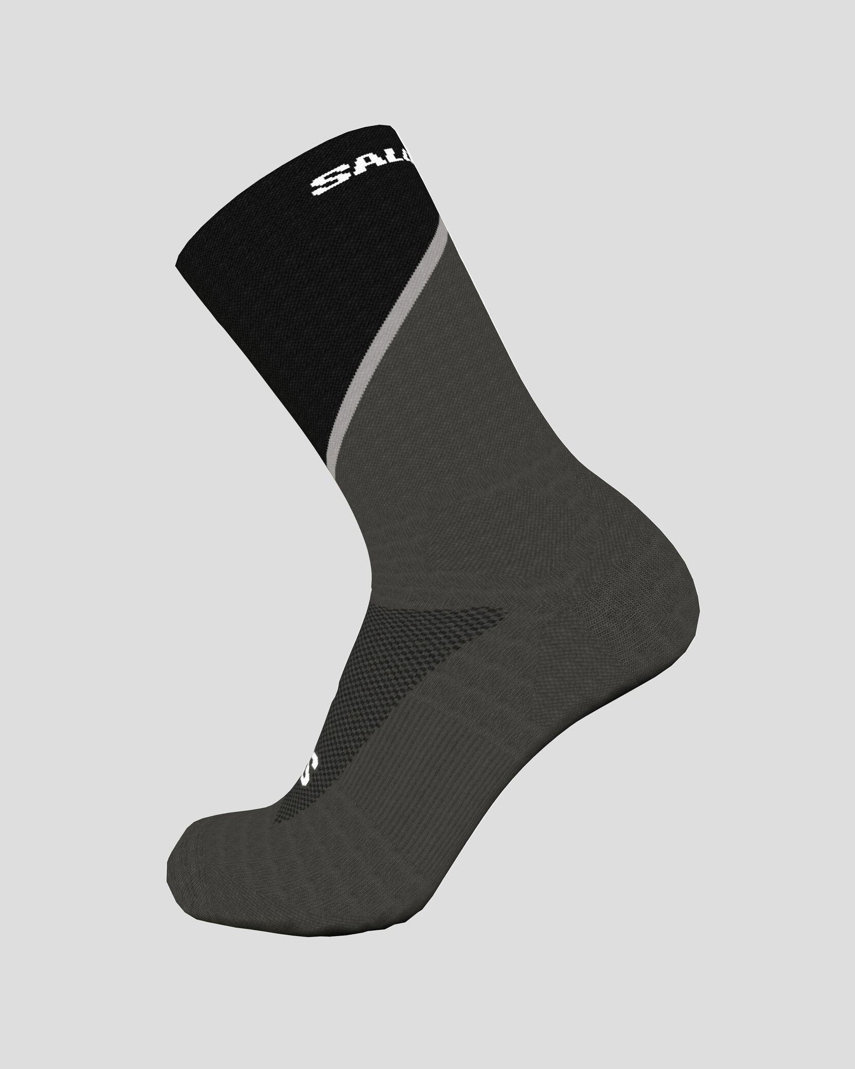 Salomon Pulse Crew Socks for Hiking & Running - Magnet/Black/Monument - Moisture-Wicking & Cushioned for Outdoor Activities