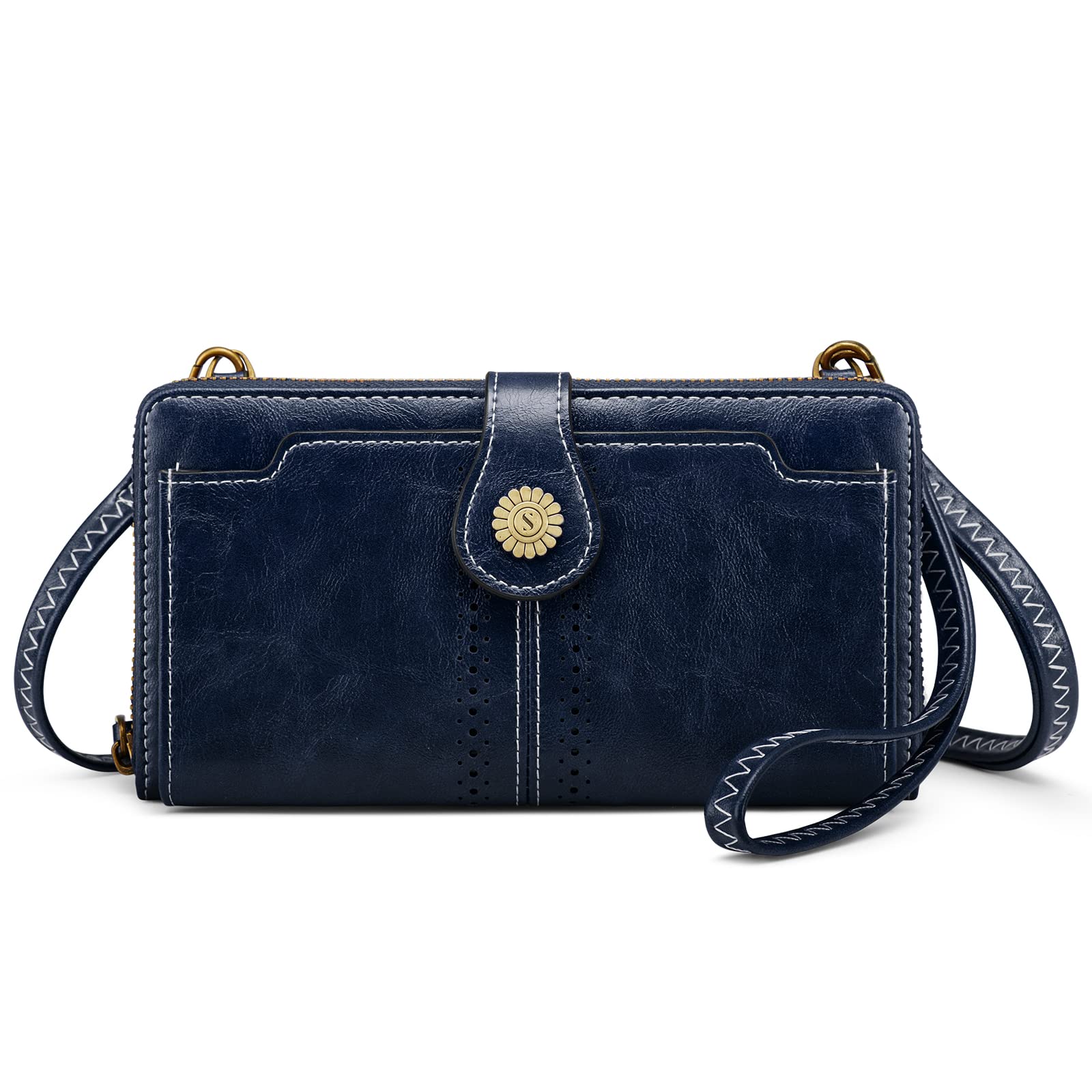 S-ZONE Vegan Leather Crossbody Bag for Women - Small RFID Blocking Phone Purse with 2 Adjustable Straps | Perfect for Everyday Use, Travel & Shopping