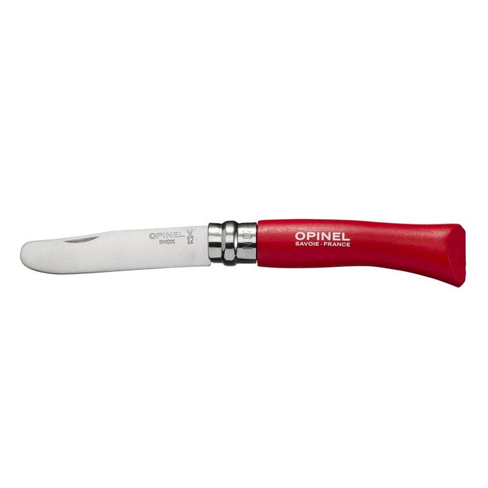 My First Opinel No.07 Round Ended Pocket Knife - Safe Kids Knife with Red Handle for Camping, Hiking & Outdoor Adventures