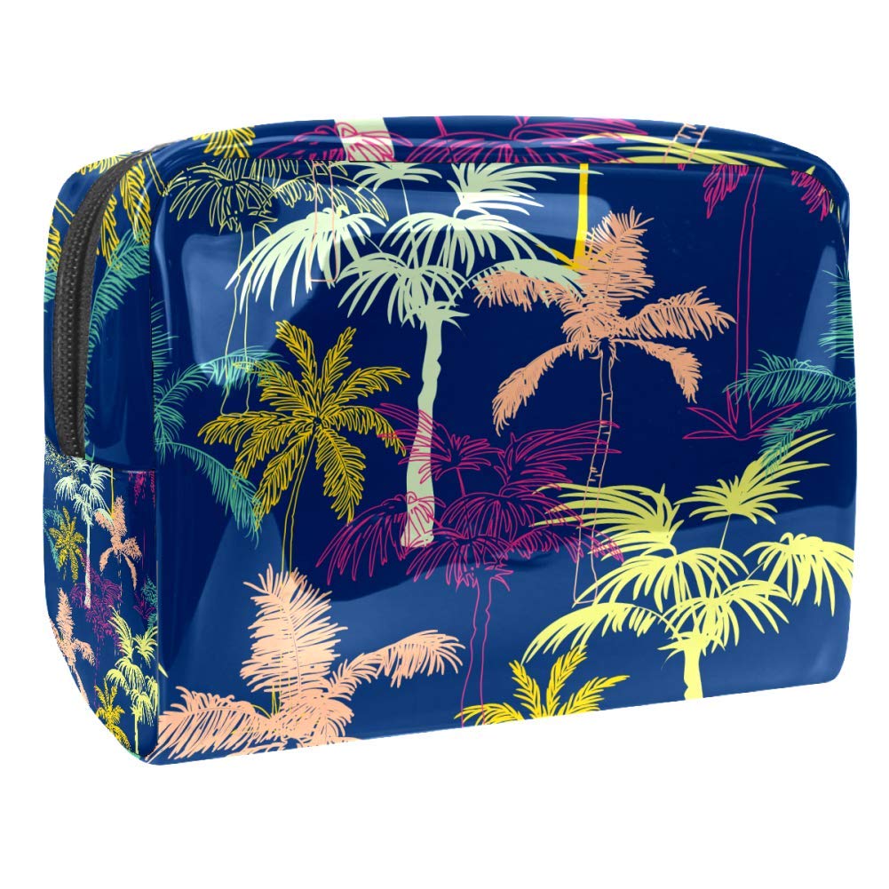 Portable Travel Makeup Bag with Zipper - Waterproof Cosmetic Organizer Pouch for Women, Dark Blue - Perfect for Daily Use, Gym, Travel & On-the-Go Storage