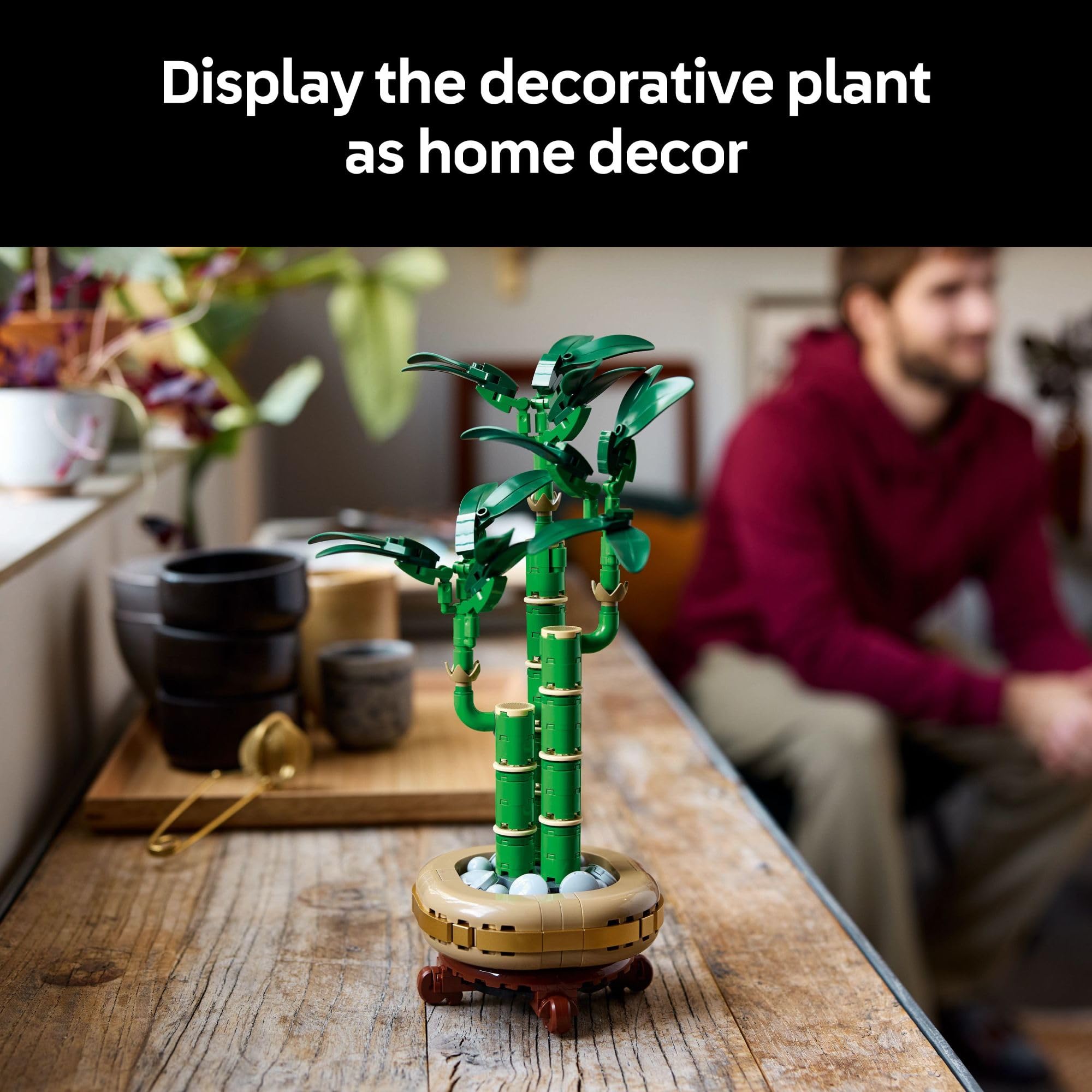 LEGO Botanicals Lucky Bamboo Building Kit - Creative DIY Artificial Plant for Home & Office Decor - Adult Building Toy (18+) - Perfect Desk Plant for Table, Workspace, Living Room - Unique Gift for Mother's Day, Birthday, Housewarming - 10344 - Relaxing Zen Decor & Stress Relief Activity