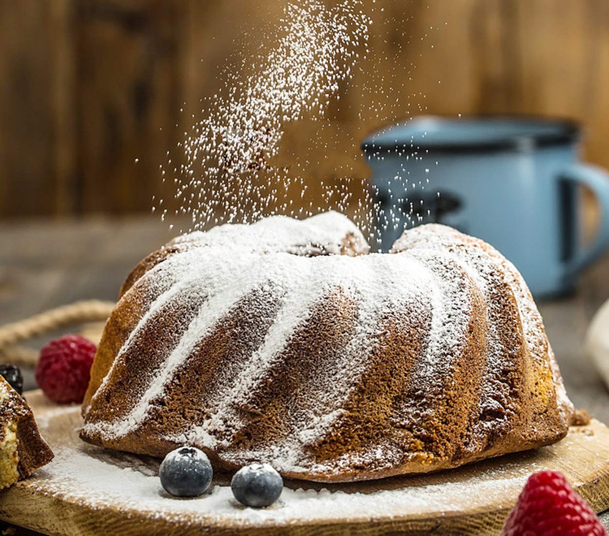 Tosnail 9-Inch Non-Stick Fluted Round Cake Pan - Heavy Duty Baking Pan for Bundt Cakes, Pound Cakes, Desserts - Perfect for Home Baking, Parties & Holiday Treats