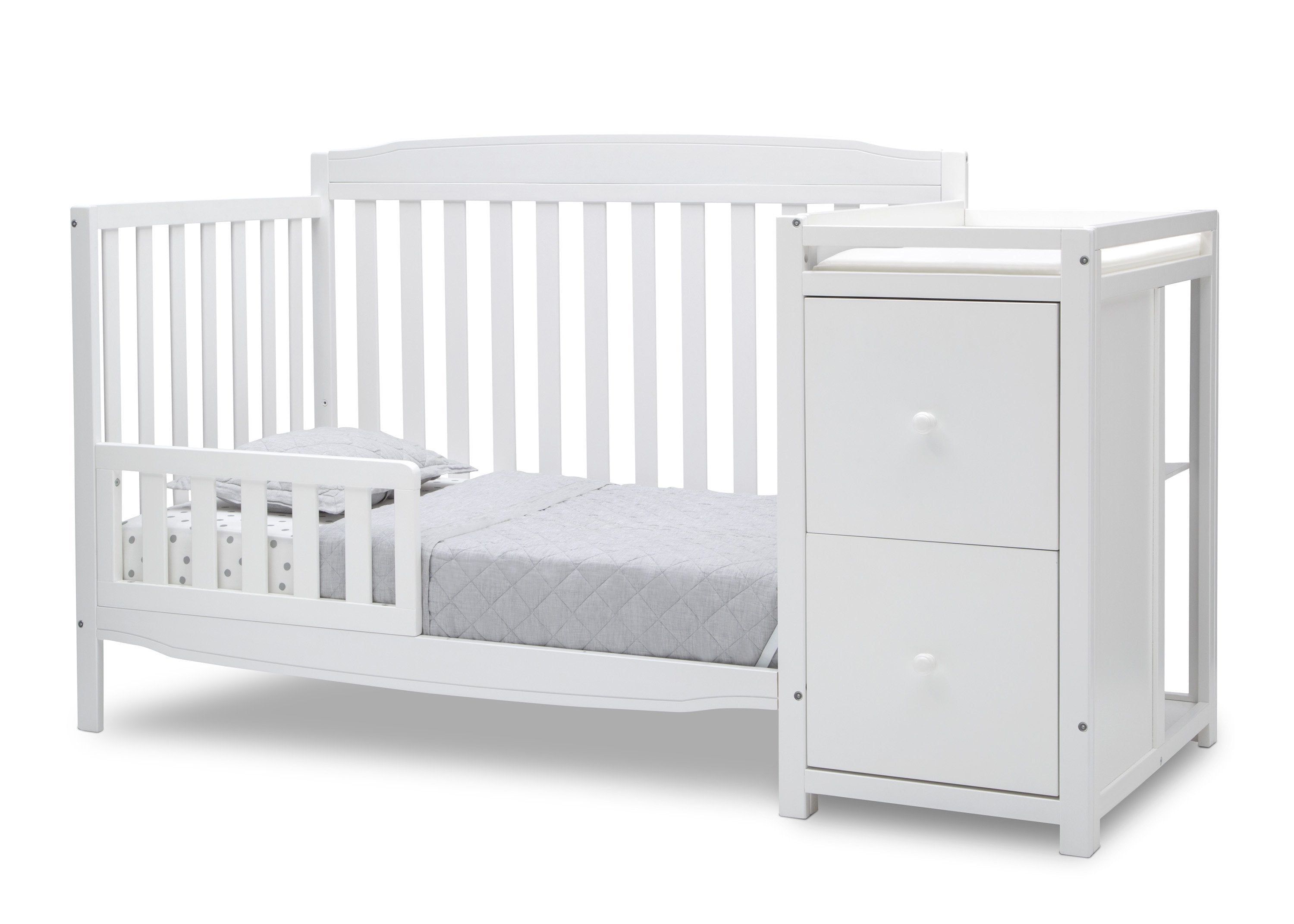 6-in-1 Convertible Mason Crib with Changer - Baby Nursery Essentials for Newborn to Toddler | Perfect for Small Spaces & Modern Nurseries