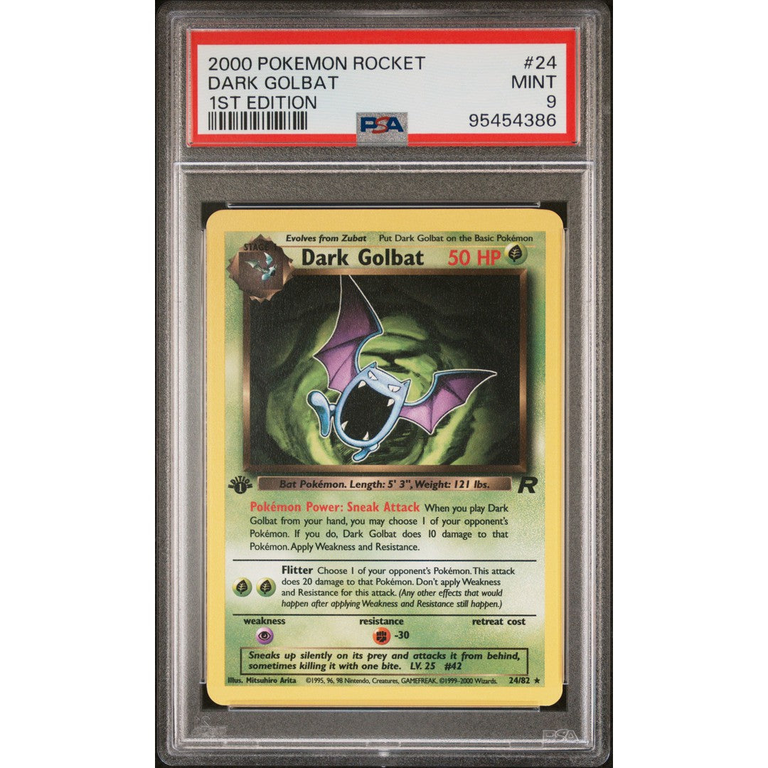 2000 Pokemon Rocket 1st Edition Dark Golbat 24/82 PSA 9 Graded Trading Card - Rare Collectible for Pokemon TCG Players & Investors